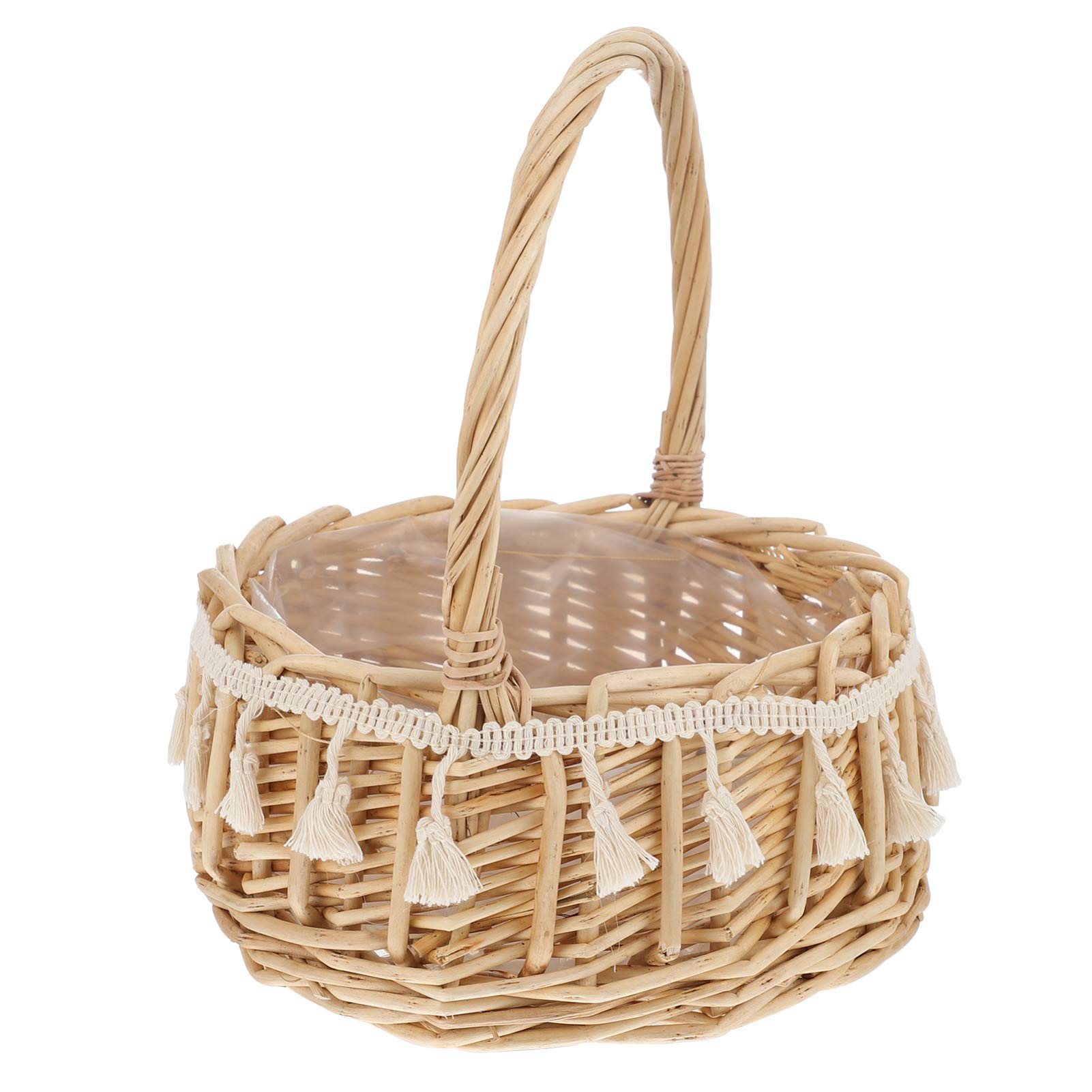 Zerodeko Rustic Woven Wicker Basket with Handles - Perfect for Weddings, Easter, Home Decor & Storage - Flower Girl Basket, Laundry Basket, Party Decoration (Large Size) - Ideal for Wedding Ceremonies, Easter Egg Hunts & Home Organization