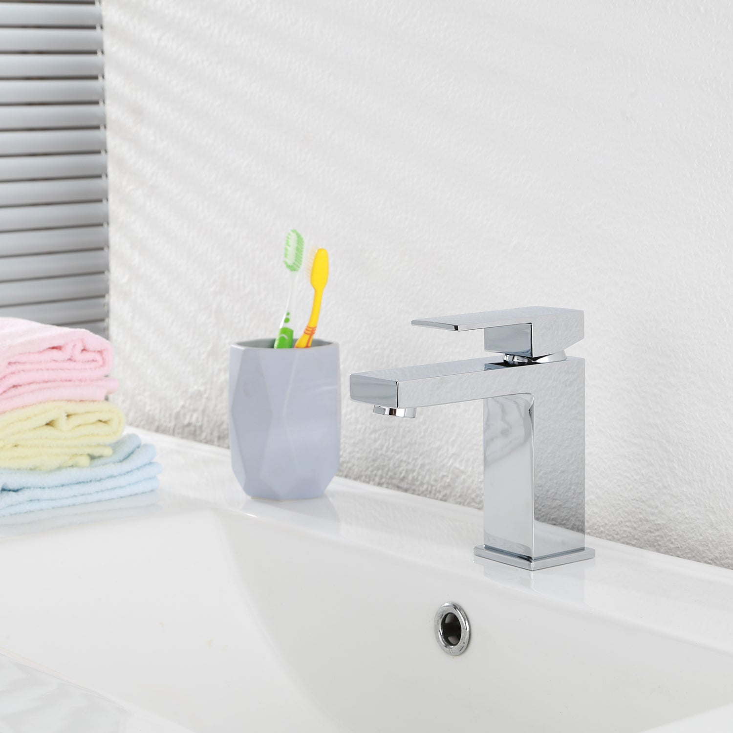 KODAEN F11123 Single Handle Chrome Bathroom Faucet - Modern Water-Saving Design for Bathroom Sink, Vanity, and Powder Room Installation