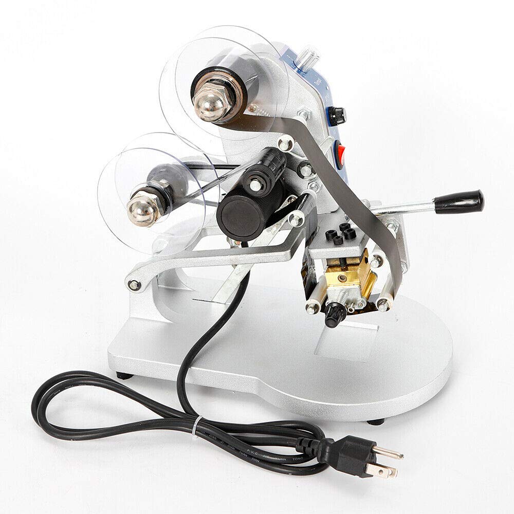 Electric Hot Foil Stamping Machine 110V - Date Code Printer for PVC, Leather, PU & Paper - Perfect for Packaging, Labeling & Product Customization