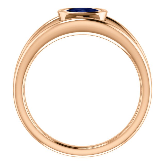 14K Gold 0.70 Carat Oval Sapphire Ring with Bezel Setting - Elegant Engagement, Wedding, or Anniversary Jewelry Gift