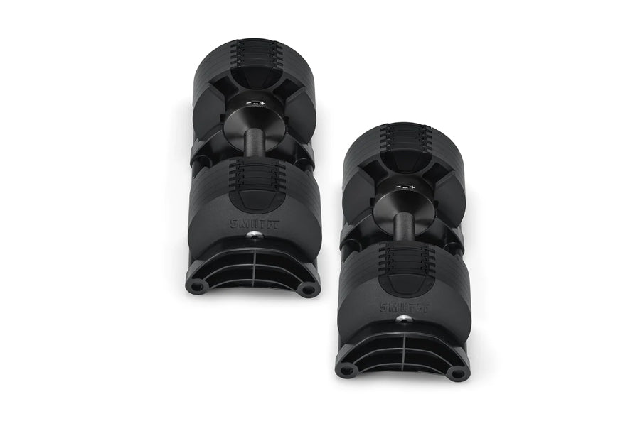 NÜOBELL 50lb Adjustable Dumbbells Set - Premium Matte Black Home Gym Weights for Strength Training & Fitness Workouts