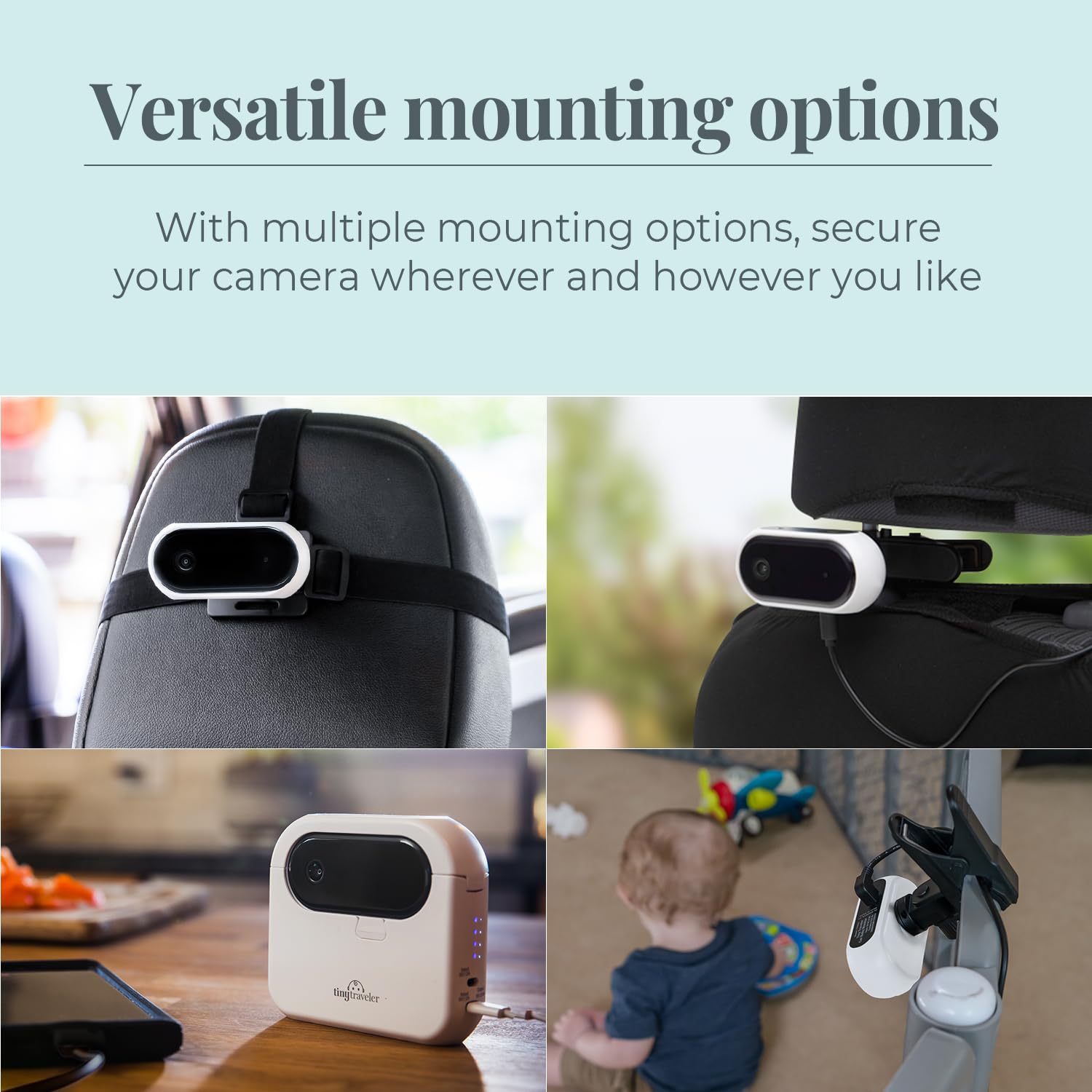 5” Touch Screen Baby Car Monitor for 2 Kids - Rear-Facing Car Seat Camera with Night Vision & Power Bank - No WiFi Baby Camera with Alert System - Perfect for Road Trips & Family Travel (White)