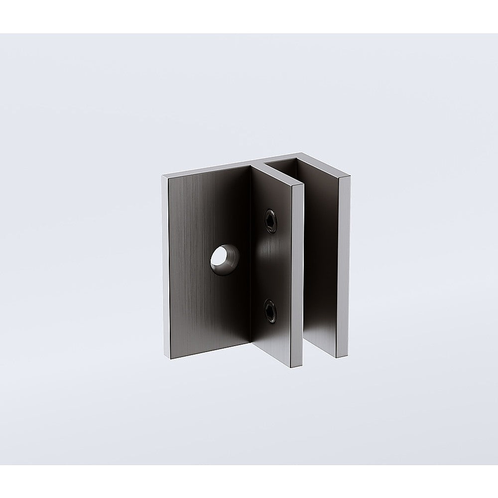 110x210cm Frameless Glass Shower Screen with Gunmetal Wall F Brackets - Waterproof Bathroom Enclosure for Modern Home & Spa Experience
