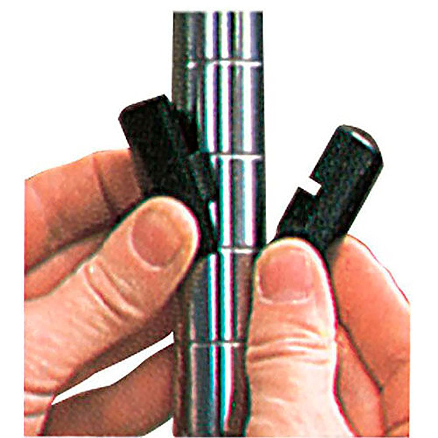 Black Plastic Split Sleeves for Super Erecta Shelving - Pack of 4 | Wire Shelf Replacement Parts for Industrial Storage