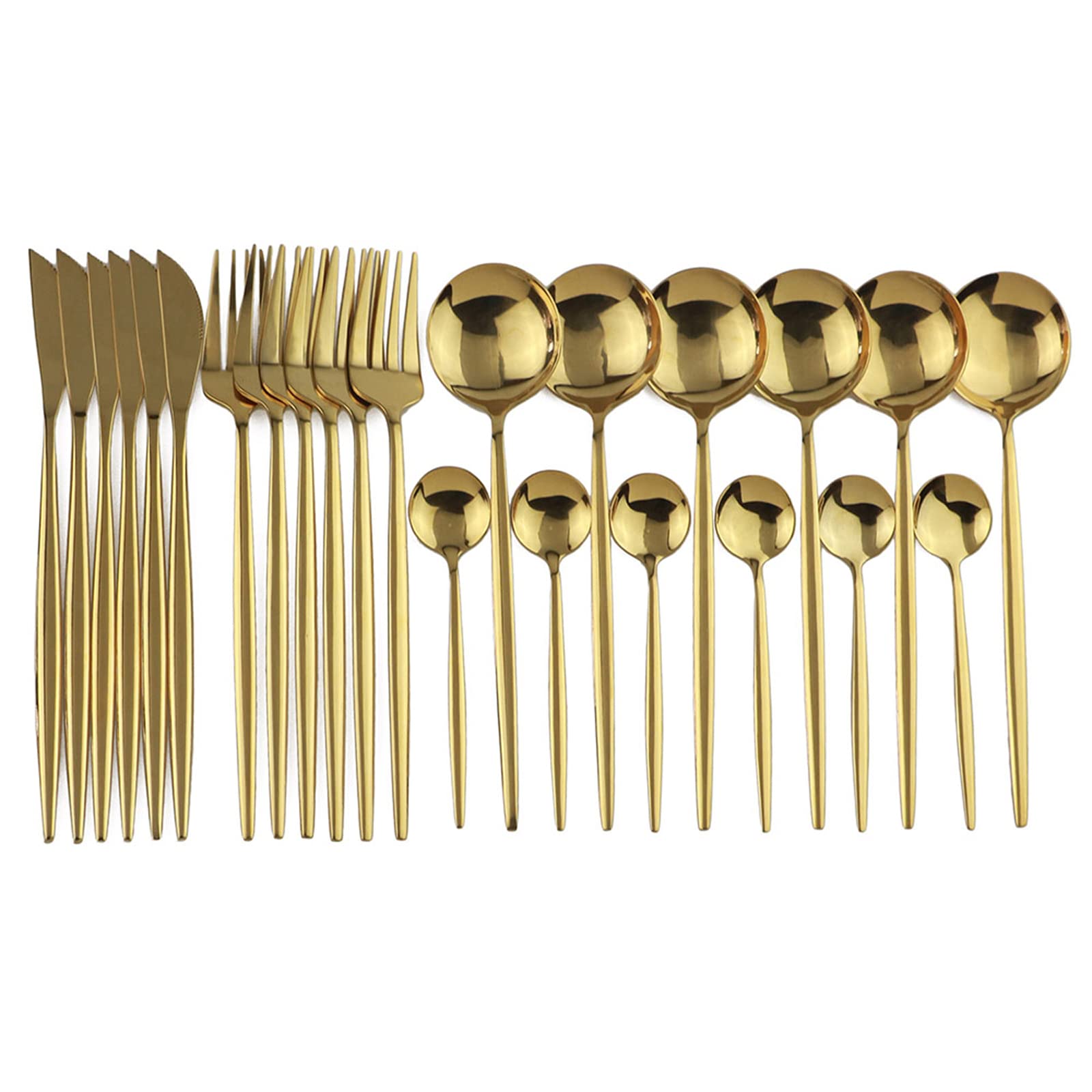 12-Piece Stainless Steel Salad Forks Set - 18/0 Mirror Polished Gold Dessert Forks, 7.48-Inch Modern Flatware for Parties, Weddings & Fine Dining