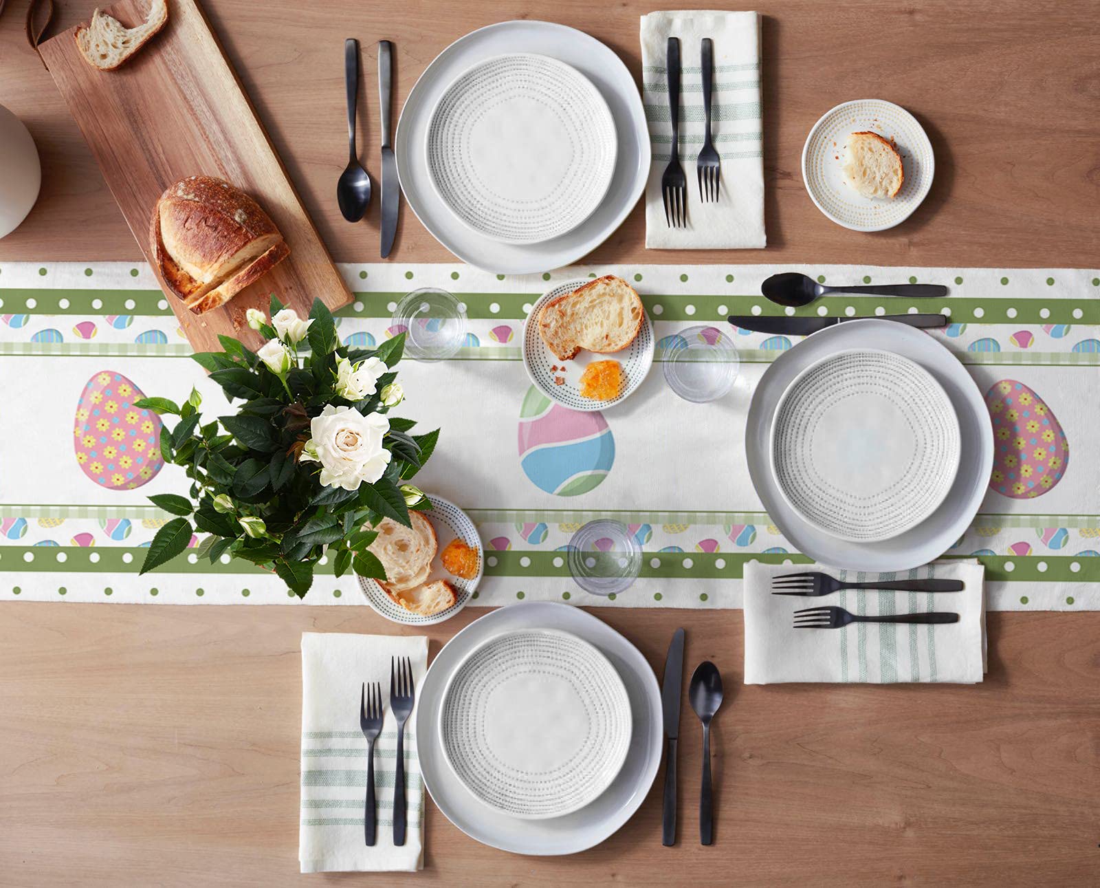 Easter Table Runner - Waterproof Spring Decorative Tablecloth for Easter Decorations, Holiday Party & Home Kitchen Dining - 13x108 Inches - Perfect for Easter Brunch, Spring Celebrations & Seasonal Home Decor