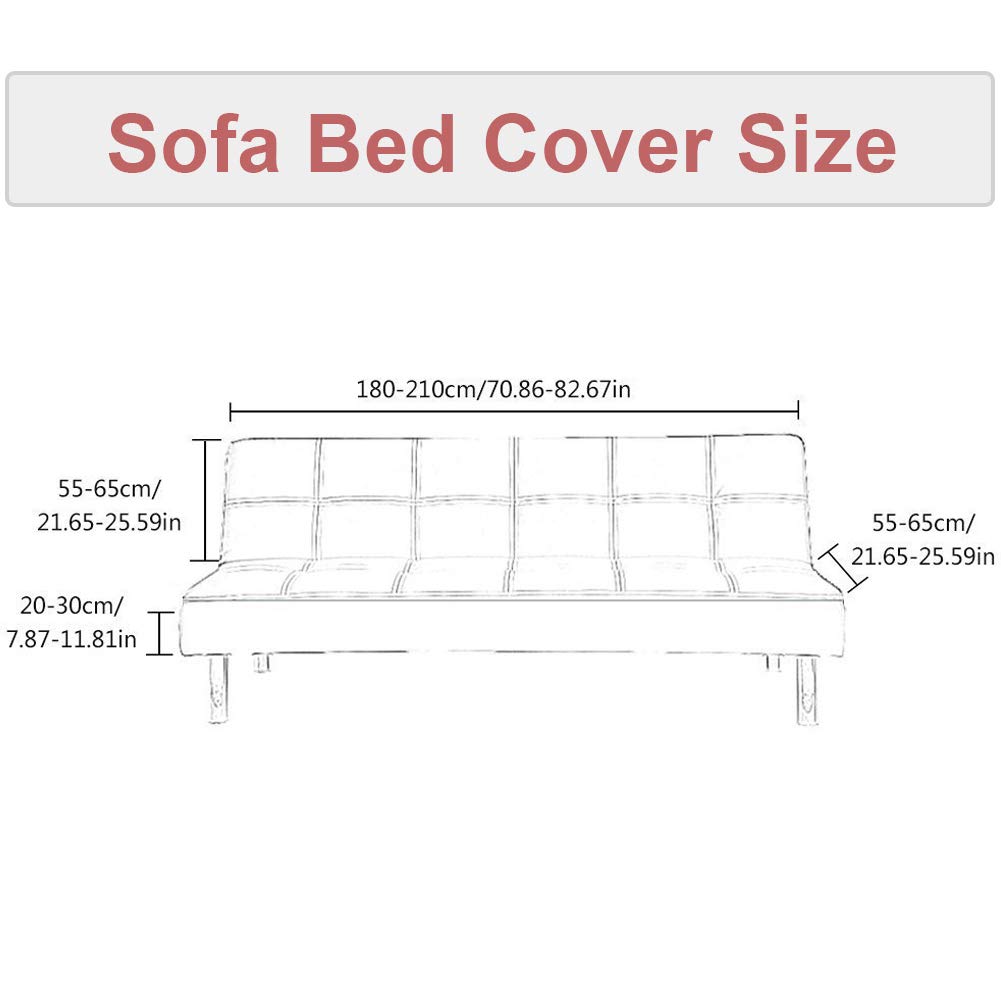 LiveGo Armless Futon Slipcover - Stretchable Folding Sofa Bed Cover with Elastic Bottom, Printed Fitted Couch Protector for Pets & Kids | Perfect for Living Rooms, Dorms & Guest Rooms