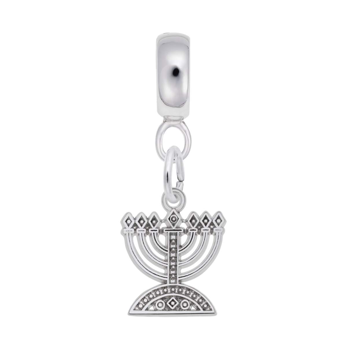 Hanukkah Menorah Charm Beads for Jewelry Making - Sterling Silver or Gold Plated Dangle Beads for Bracelets, Necklaces & DIY Crafts - Perfect for Jewish Holiday Gifts & Festival Decorations