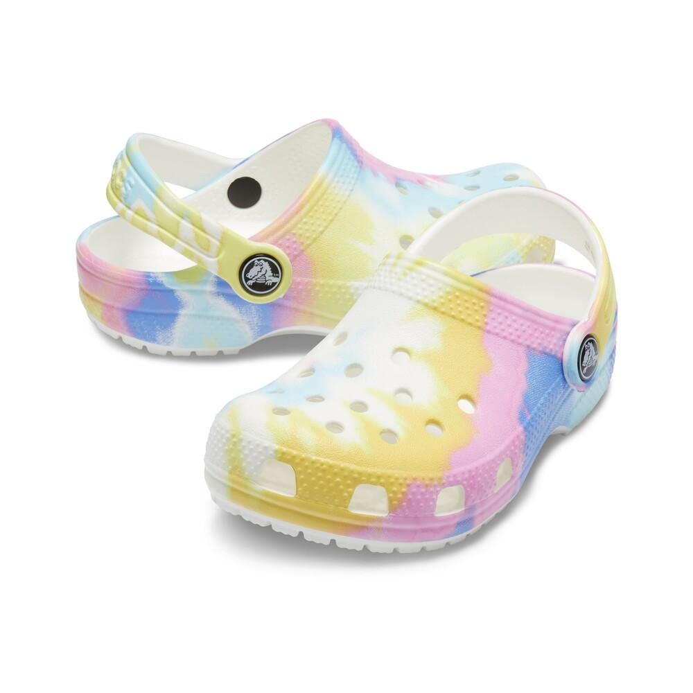 Crocs Kids' Classic Tie Dye Clogs - Waterproof & Comfortable Shoes for Boys & Girls (Infant/Toddler/Little Kid/Big Kid) | Perfect for Beach, Pool, Playground & Everyday Wear