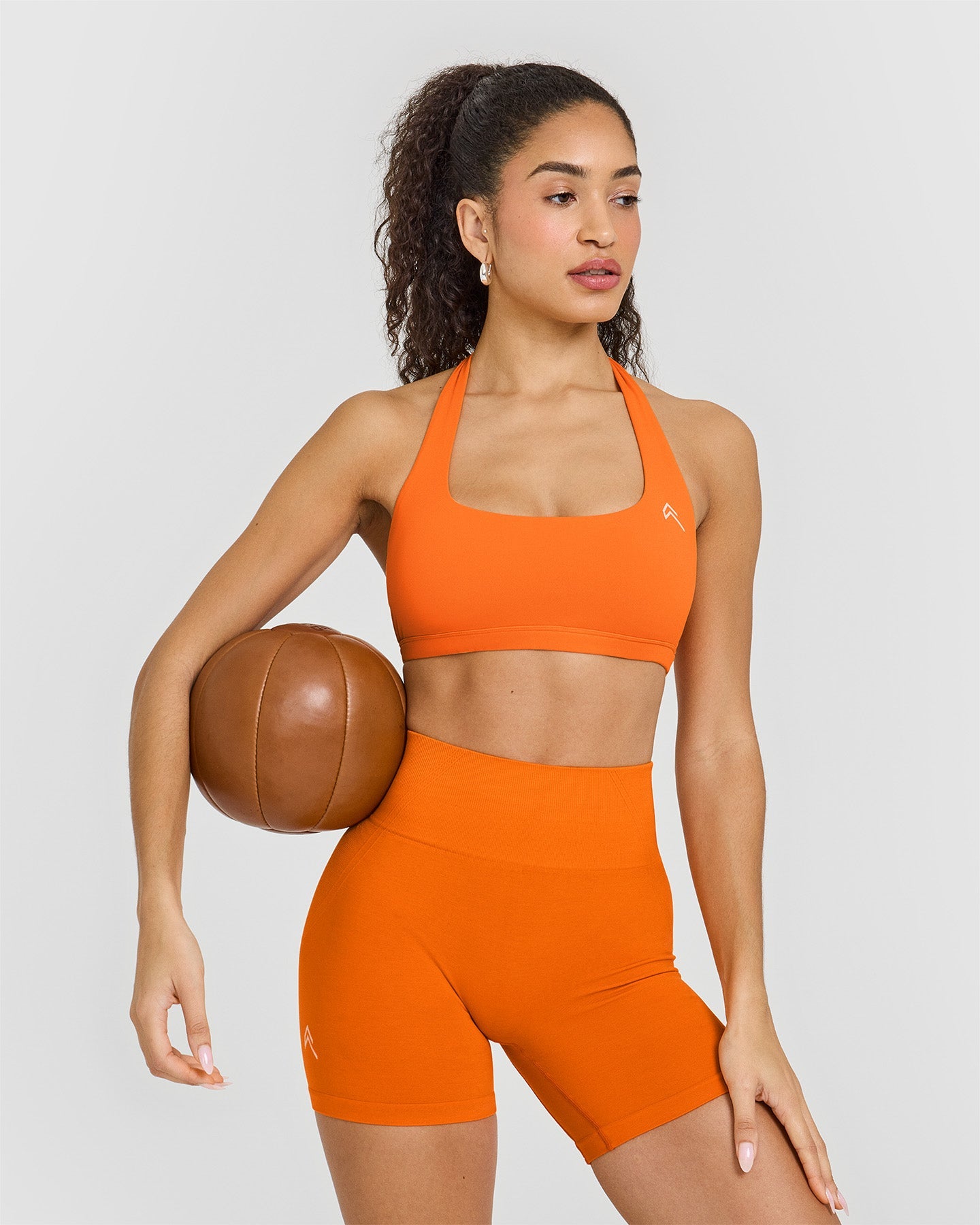 EasyLift™ Halter Bralette - Comfortable Wireless Support Bra in Flame Orange for Yoga, Workout & Everyday Wear