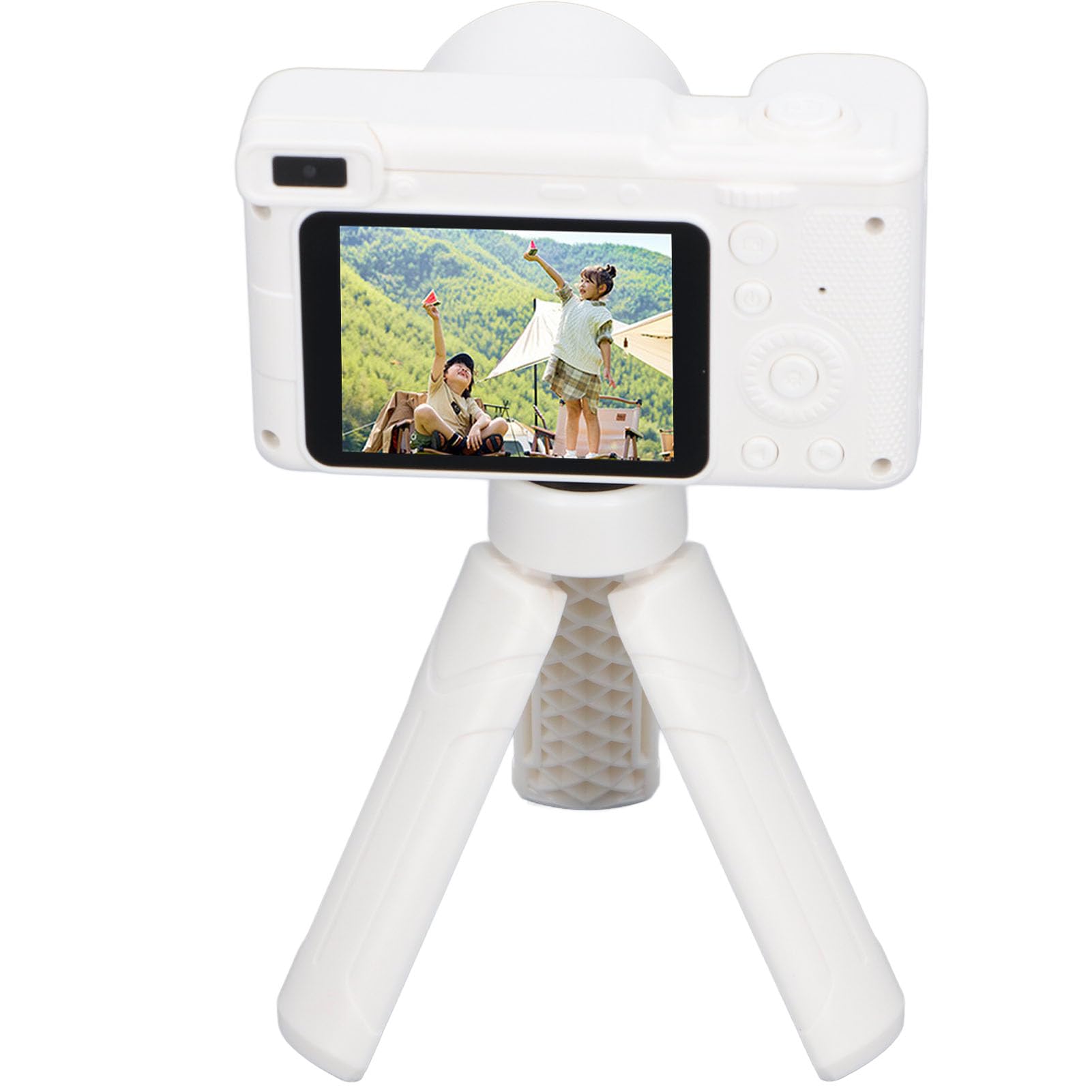 Autofocus Digital Camera for Travel - 2.4in IPS Screen, 8x Zoom, Dual Lens Vlogging Camera with Timer for Photography | Perfect for Vacation, Blogging & Outdoor Adventures (White)