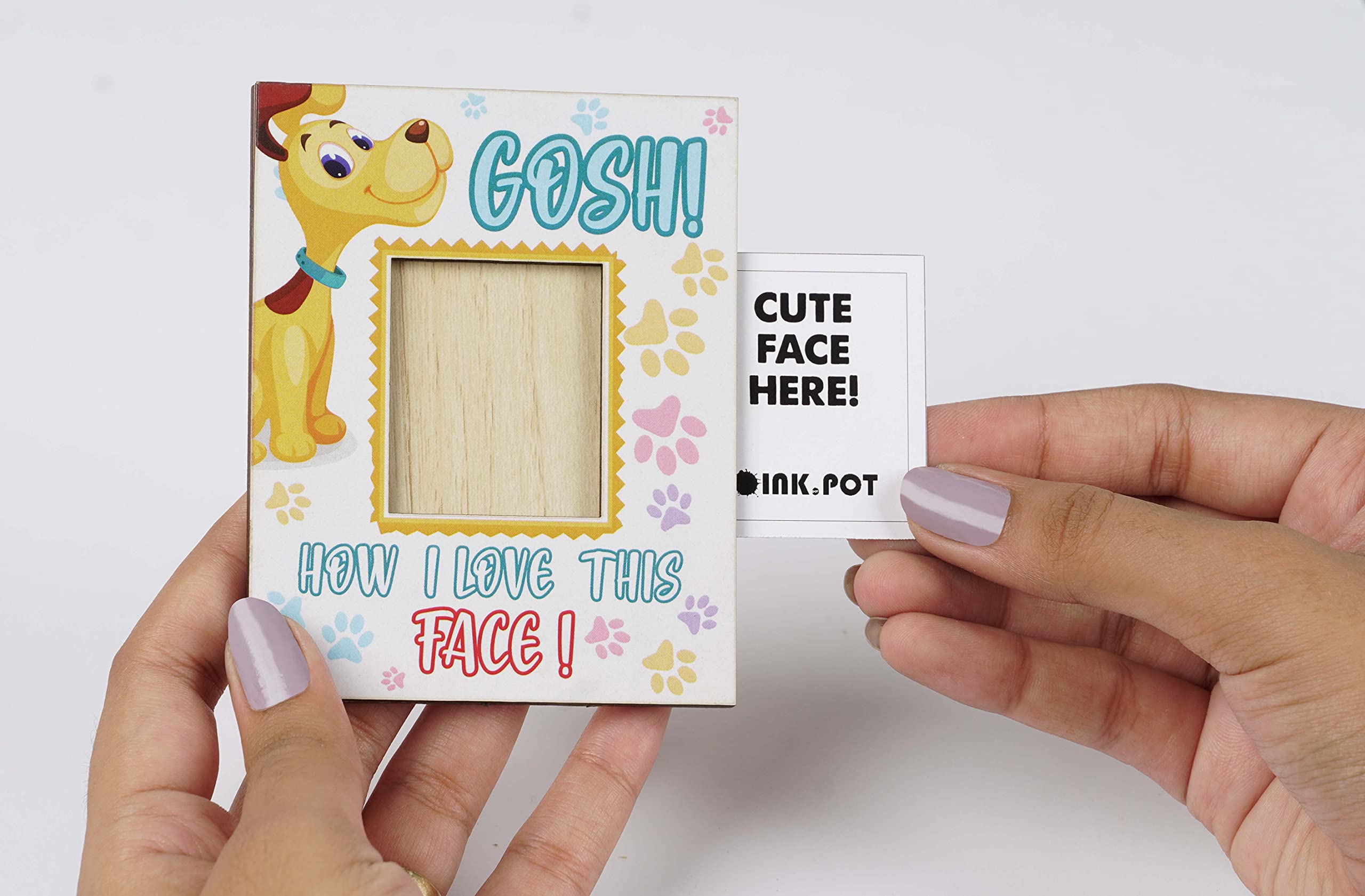Gosh How I Love This Face Magnetic Photo Frame - Refrigerator Magnet Frame for Pets, Mini Picture Holder - Perfect Gift for Dog Lovers (10x8cm) - Ideal for Kitchen Decor, Office Memories & Pet Photo Displays
