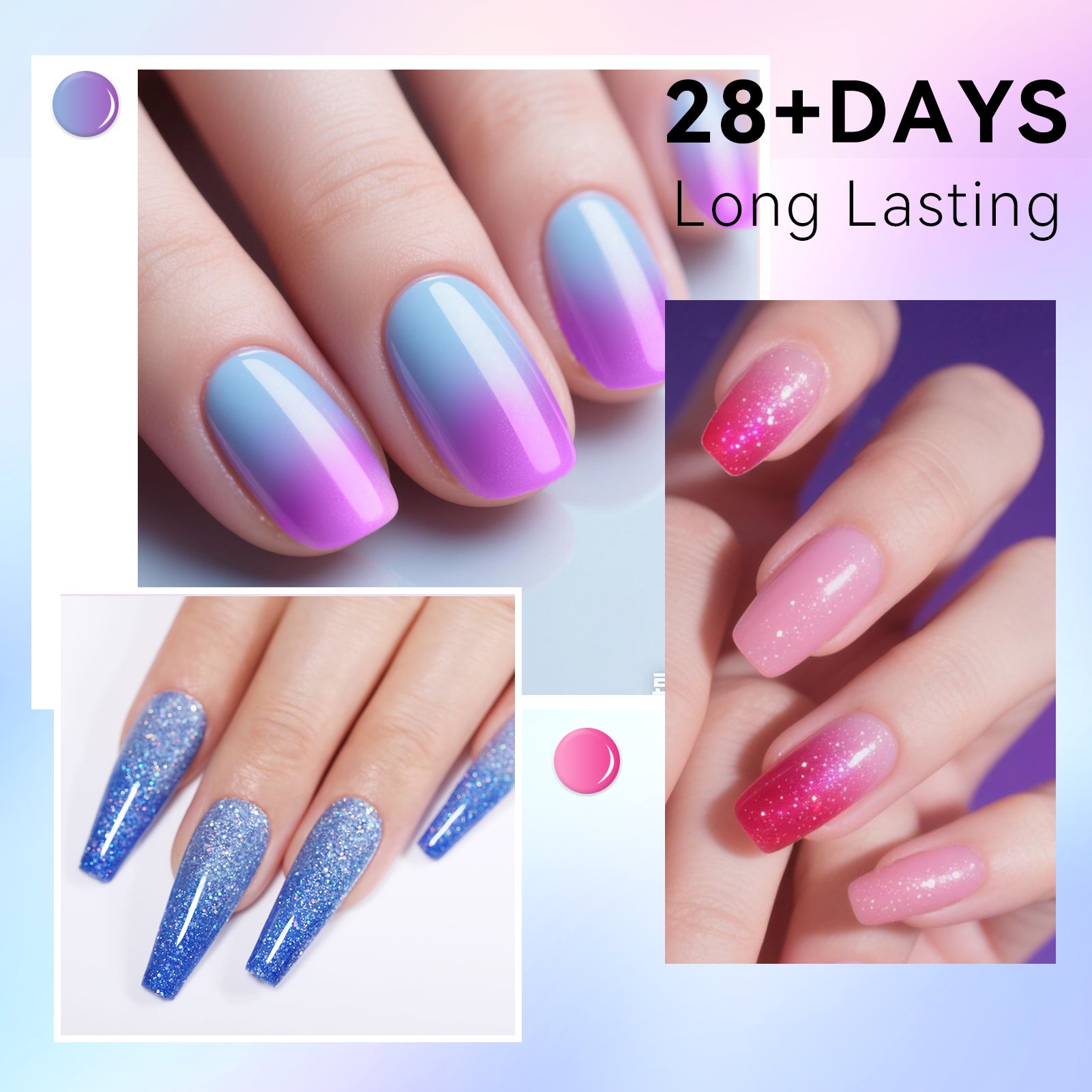 6 Colors Temperature Changing Gel Polish Set - ThermoScape 7ml Nail Polish Kit for Manicure & Pedicure - Perfect for Home Nail Art, Salon Use & Gift Giving
