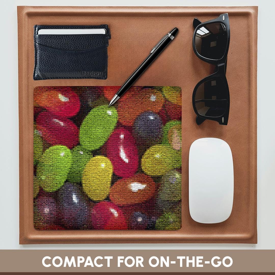 3D Rose Jellybeans in Mosaic Design Mouse Pad - Non-Slip Rubber Base, Smooth Surface for Computer & Gaming - Perfect for Office, Home, and Gaming Setups