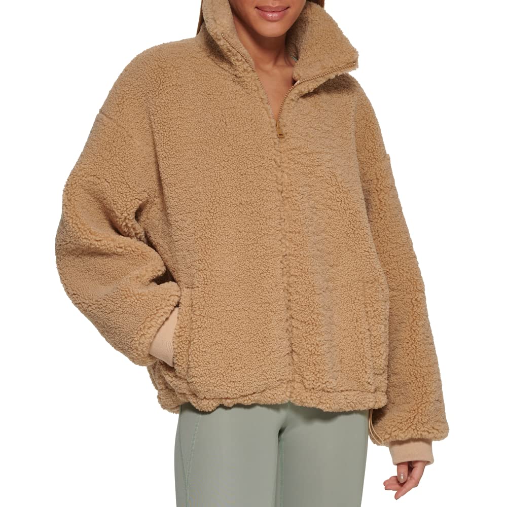 Levi's Women's Sherpa Zip Up Teddy Jacket - Cozy Fleece Lined Winter Coat for Casual Outfits & Outdoor Adventures