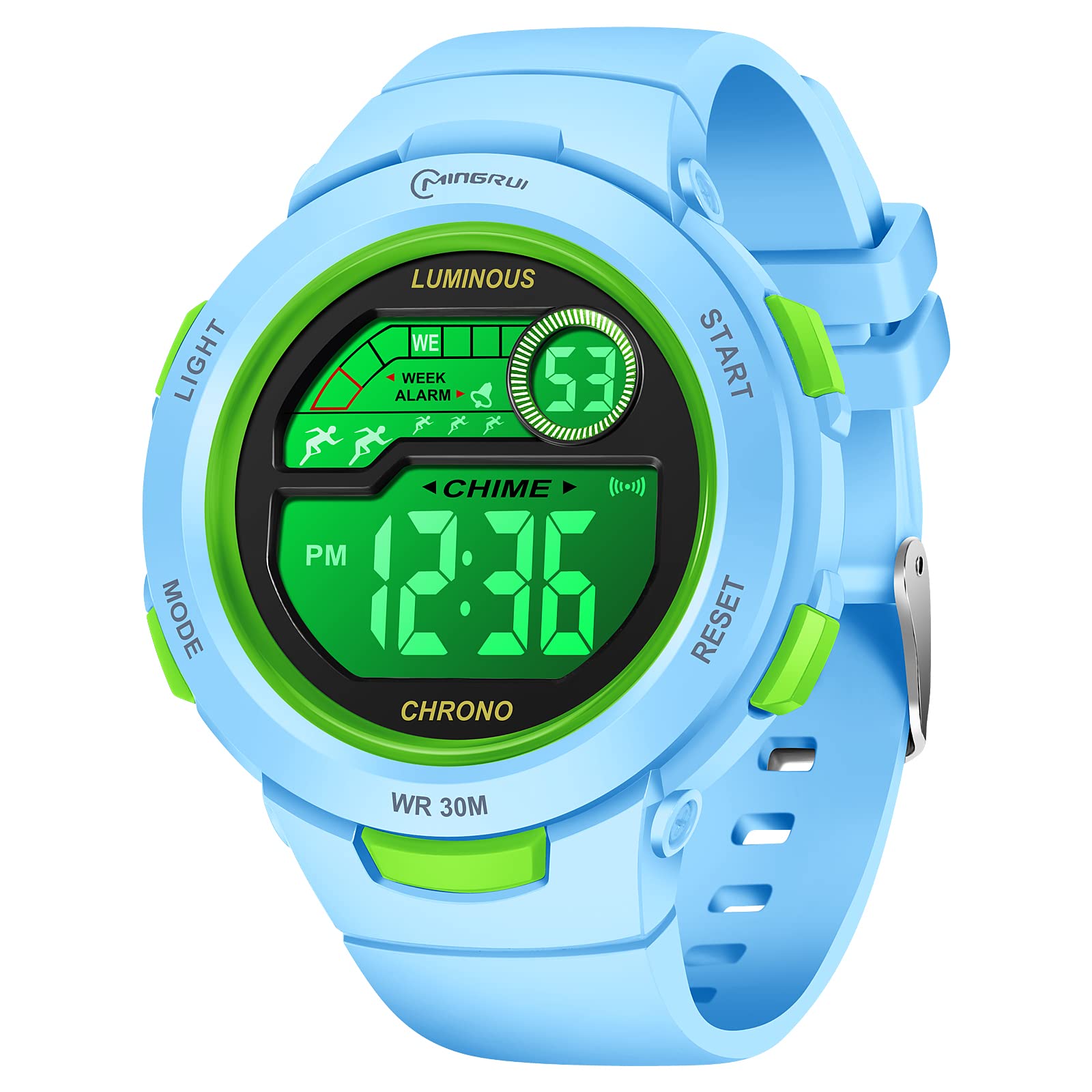 **YxiYxi Kids Digital Sports Watch - Waterproof LED Wristwatch for Boys & Girls Ages 5-10 with Alarm, Stopwatch & Luminous Display - Perfect for Outdoor Play, Swimming & School Activities**