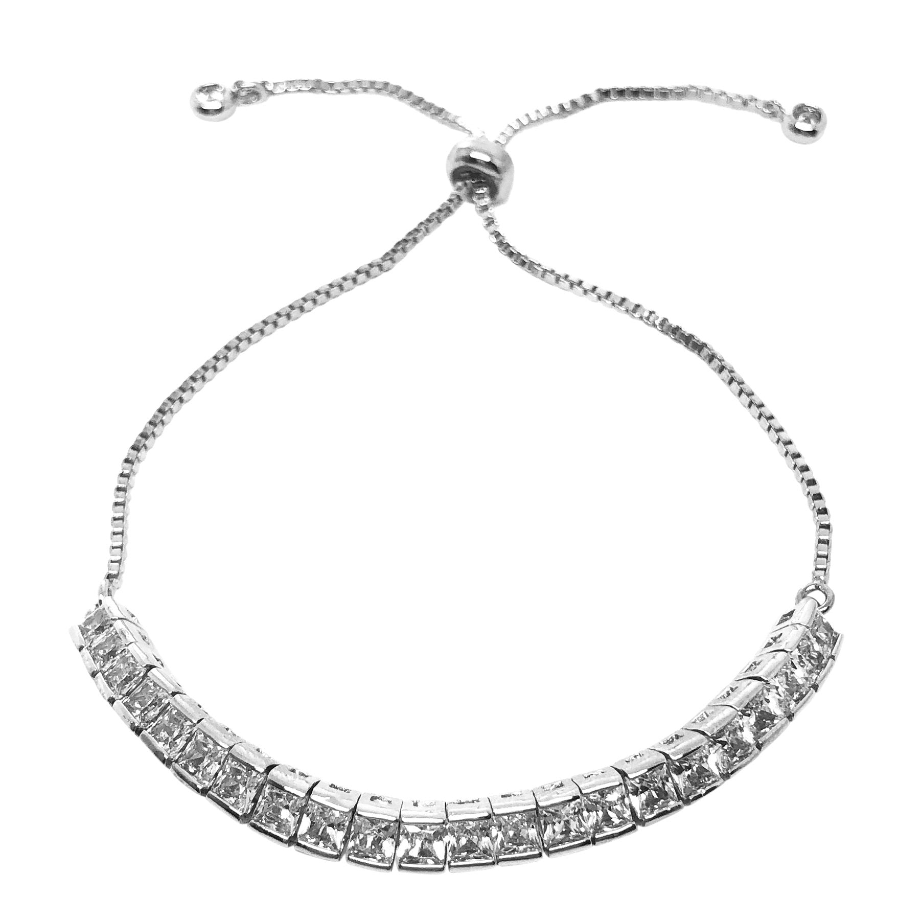 Elegant Teli Square Crystal Adjustable Bridal Wedding Bracelet – Exclusive at Kezani | Perfect for Bridal Showers, Wedding Ceremonies & Anniversary Gifts