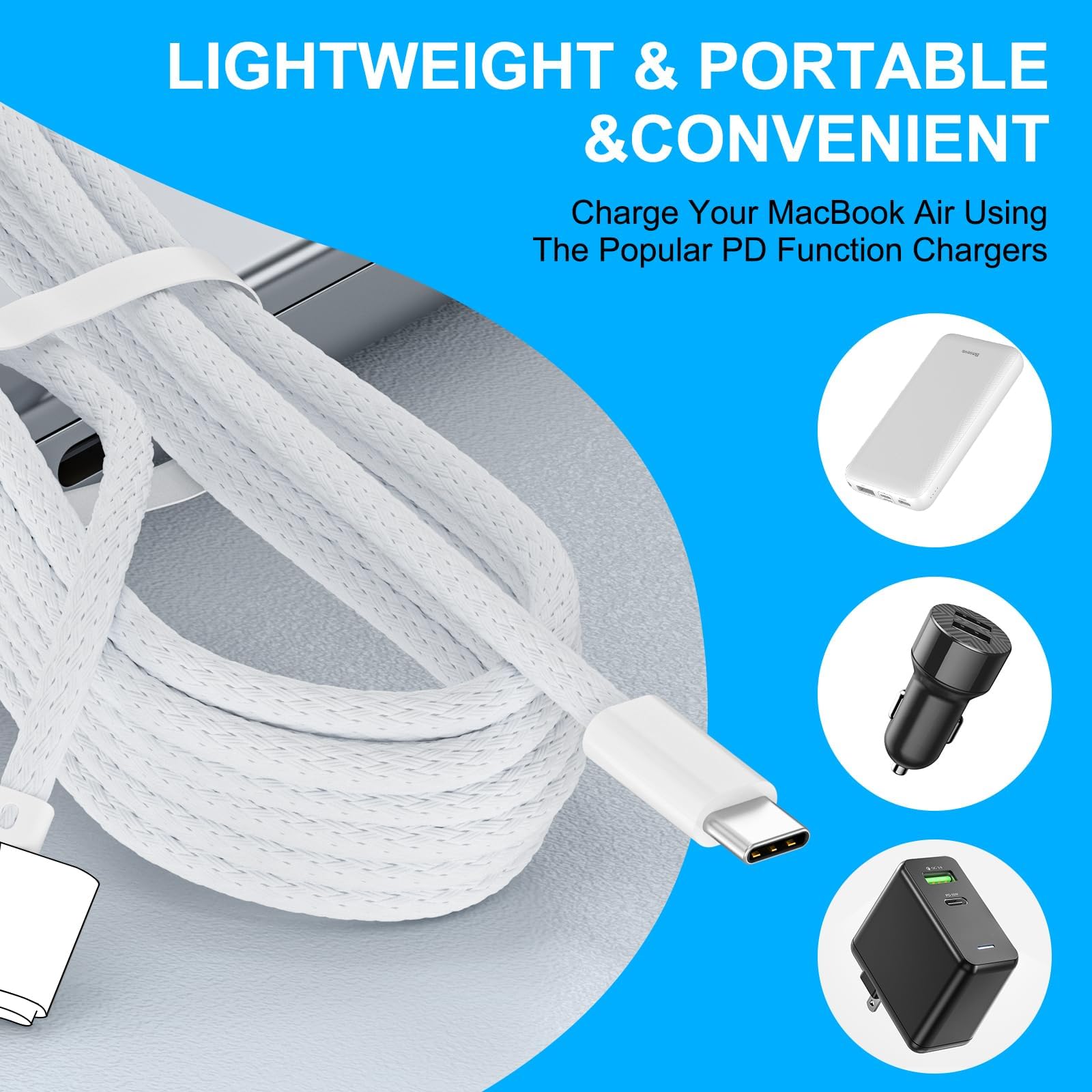 140W USB C to Magnetic Charging Cable - Fast Charging Cord for MacBook Air (M2 2022) & MacBook Pro (14