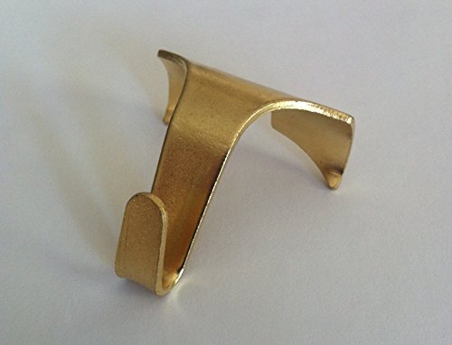 4 Pack STAS Moulding Hooks with Perlon Cords & Zipper Hooks - 39 Inch Brass Gold Hanging Hardware for Curtains, Plants & Home Decor
