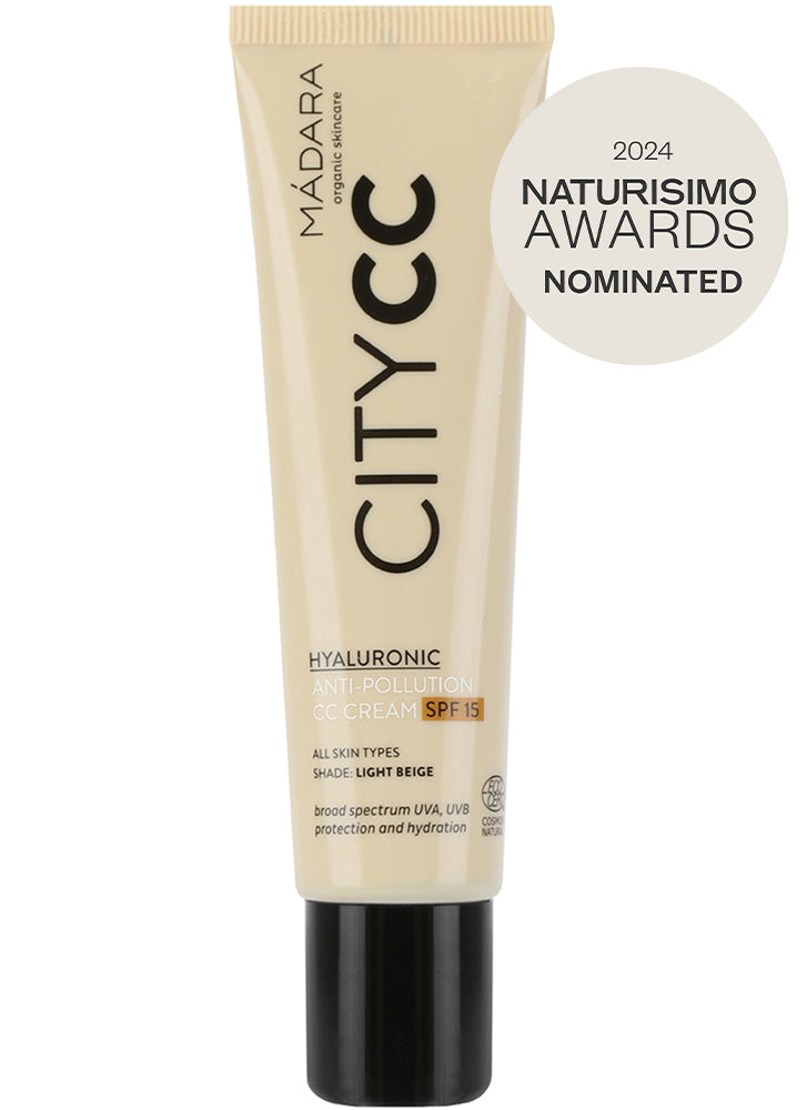 Madara Hyaluronic Anti Pollution CC Cream SPF15 - Lightweight Moisturizing & Pollution Protection for Daily Wear | Perfect for Work, Travel & Outdoor Activities