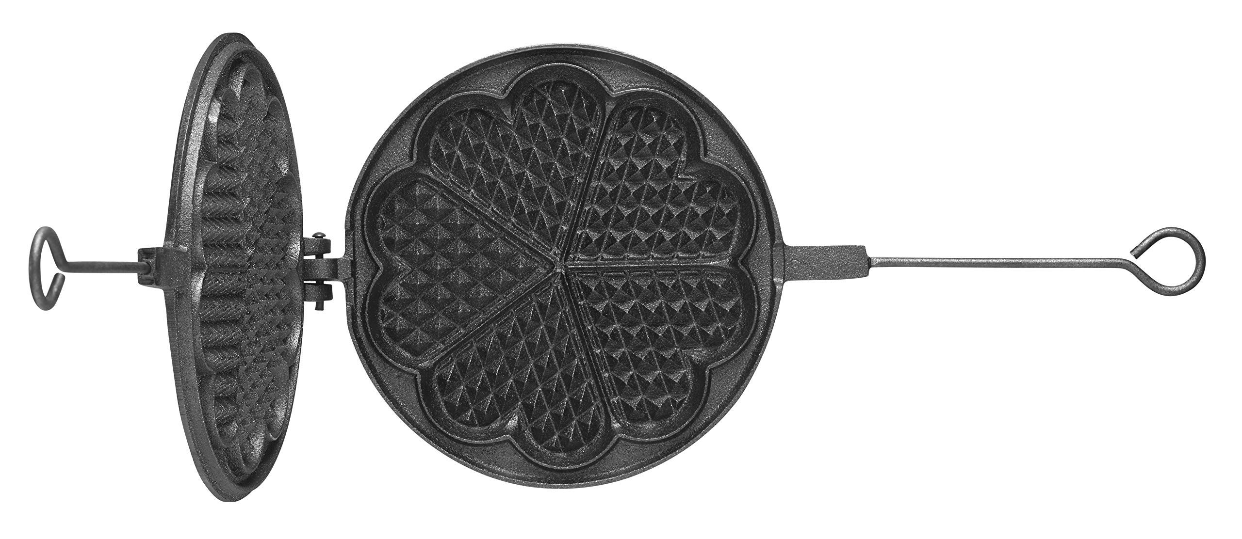 Heart-Shaped Cast Iron Waffle Maker - 21cm Handmade Skillet for Belgian Waffles, Pancakes & Desserts | Perfect for Valentine's Day Breakfast, Romantic Dinners & Family Brunch