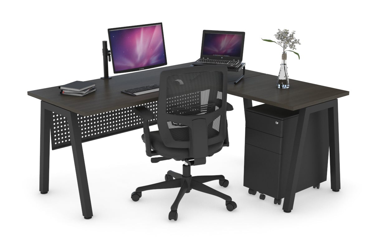 L-Shaped Corner Office Desk with Quadro A Legs - 1800L x 1450W - Perfect for Home Office, Gaming Setup & Workspace Organization