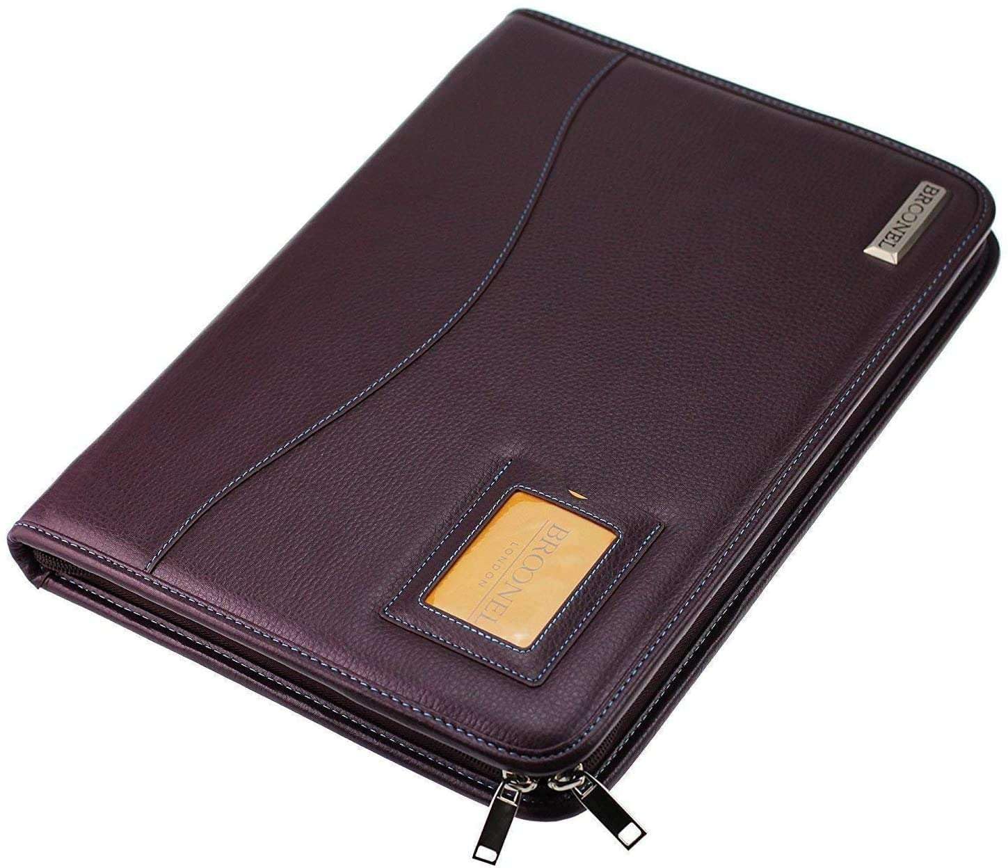 Broonel Heavy Duty Leather Laptop Case for Dell Latitude 5531 15.6 Inch - Purple Contour Series Protective Sleeve - Perfect for Business Travel, Office & School Use