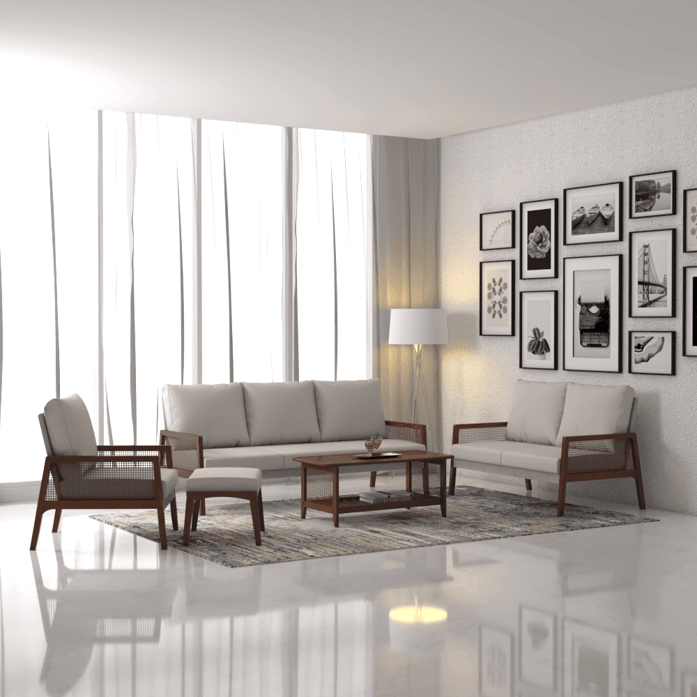 Modern Huxley Fabric Wooden Frame Sofa - Comfortable & Stylish Living Room Furniture for Small Spaces & Apartments