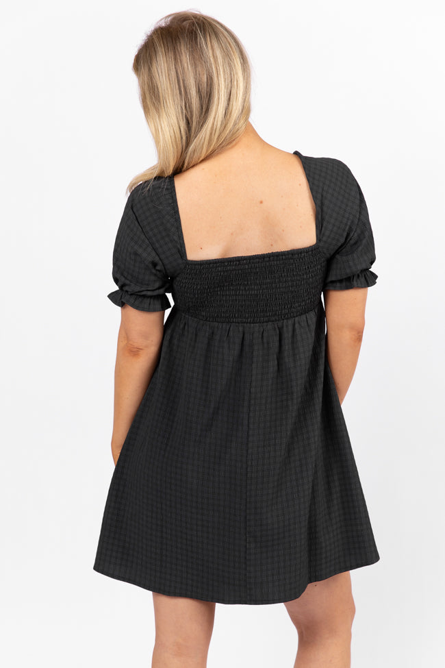 All My Days Black Square Neck Printed Mini Dress - Women's Floral Summer Party Dress for Casual Outings & Date Nights