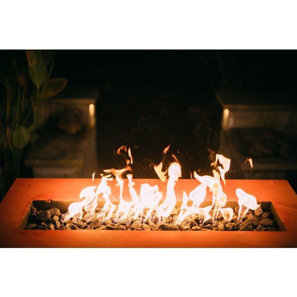 72-Inch Linear Fire Pit for Outdoor Patio - Modern Stainless Steel Gas Fire Pit with Lava Rocks - Perfect for Backyard, Garden, and Poolside Gatherings