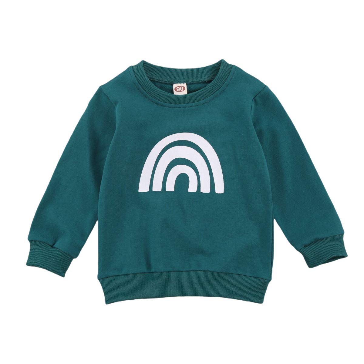 Toddler Baby Girls & Boys Long Sleeve Rainbow Pullover Sweatshirt - Soft Cotton Fall Outfit for Playdates & Family Photos