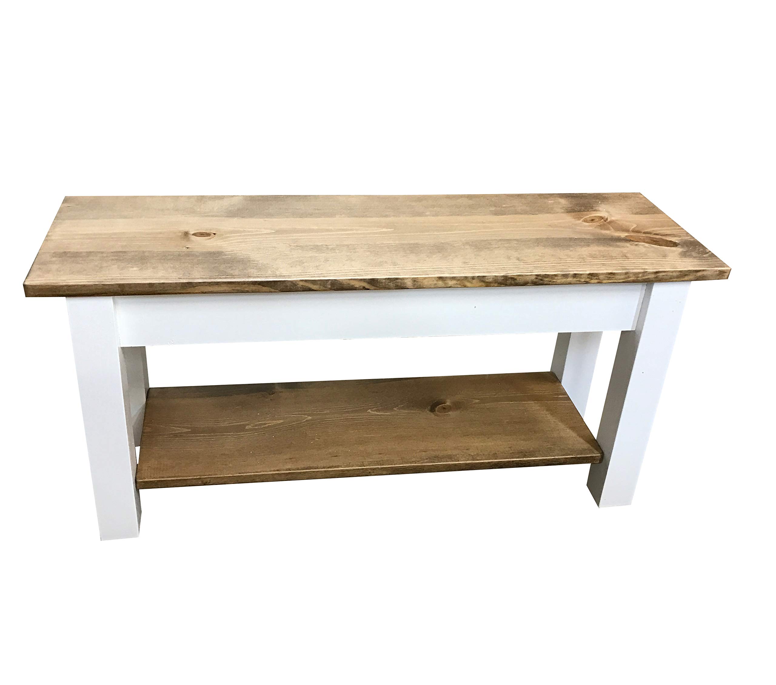Ambler 72-Inch Wooden Bench with Storage Shelf - Perfect for Entryway, Living Room, or Outdoor Seating