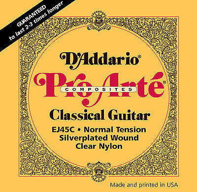 D'Addario EJ45C Classical Guitar Strings - Nylon Core, Clear Tone - Perfect for Classical, Flamenco & Fingerstyle Playing