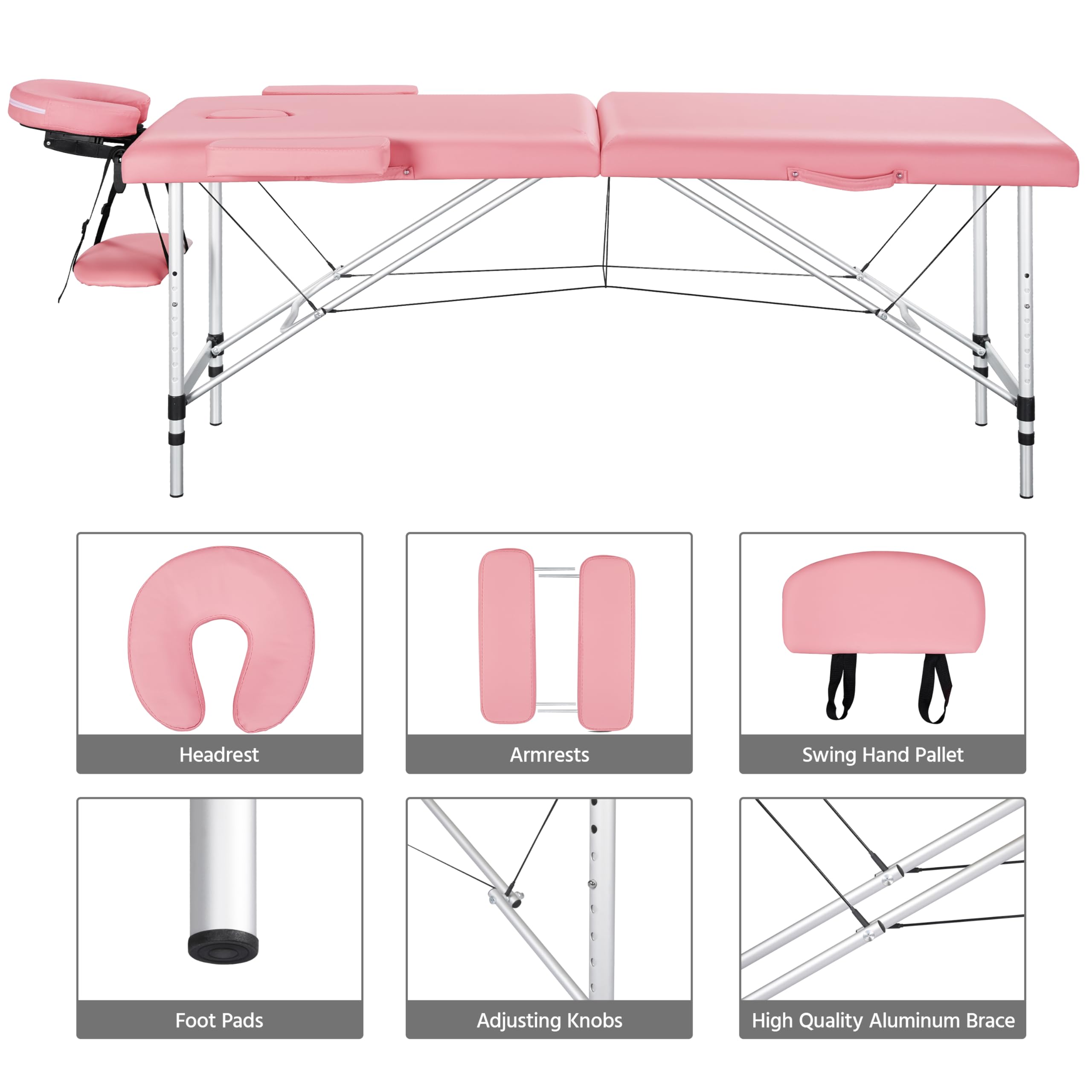 Yaheetech Portable Adjustable Massage Table - 24