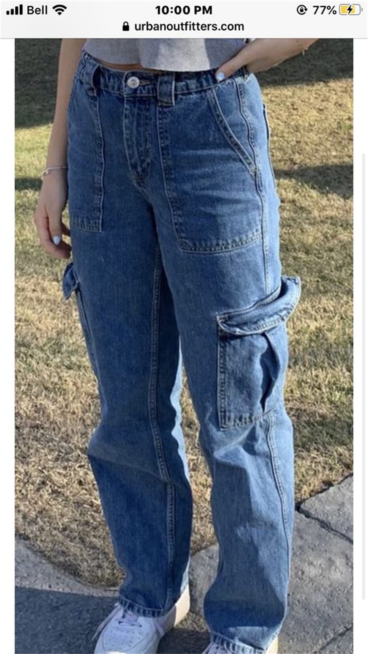 Women's High Waisted Cargo Jeans - Y2K Baggy Wide Leg Denim Pants with Flap Pockets | Fashionable Streetwear & Casual Outfit for Everyday Wear