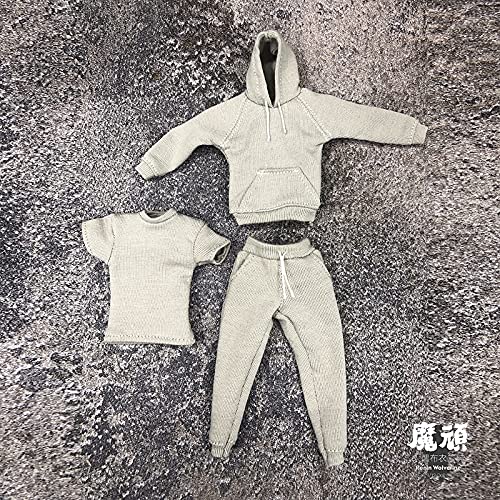 1/12 Scale Female Action Figure Clothes Set - Light Gray & Multicolored Sweater & Pants for 6 Inch Collectible Dolls | Perfect for Photography, Diorama Displays & Toy Collection Customization (SJYT-001)