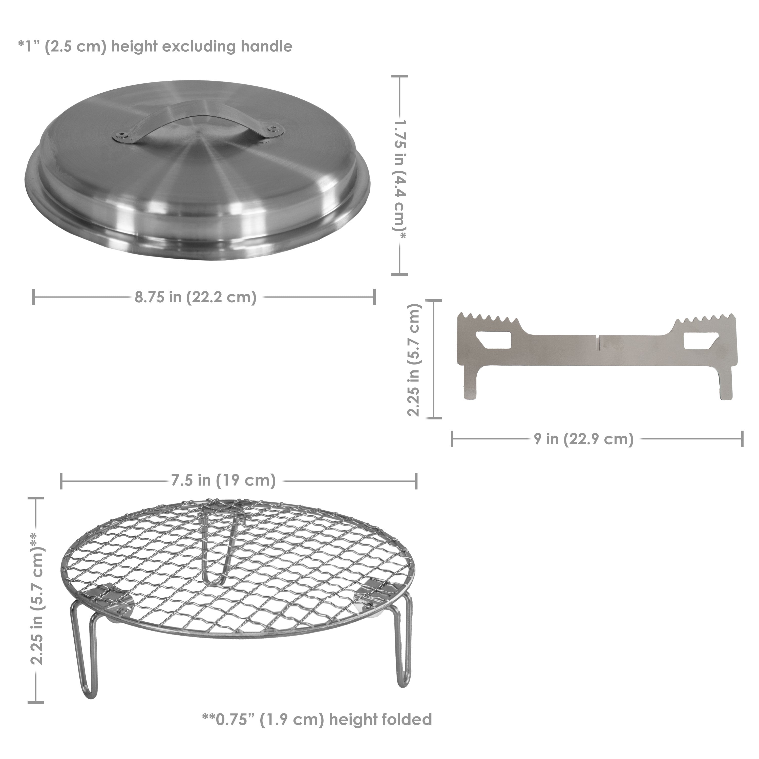 Sunnydaze 3-Piece Stainless Steel Smokeless Fire Pit Accessory Kit - Outdoor Camping, Backyard, Patio, and Garden Fire Pit Tools Set
