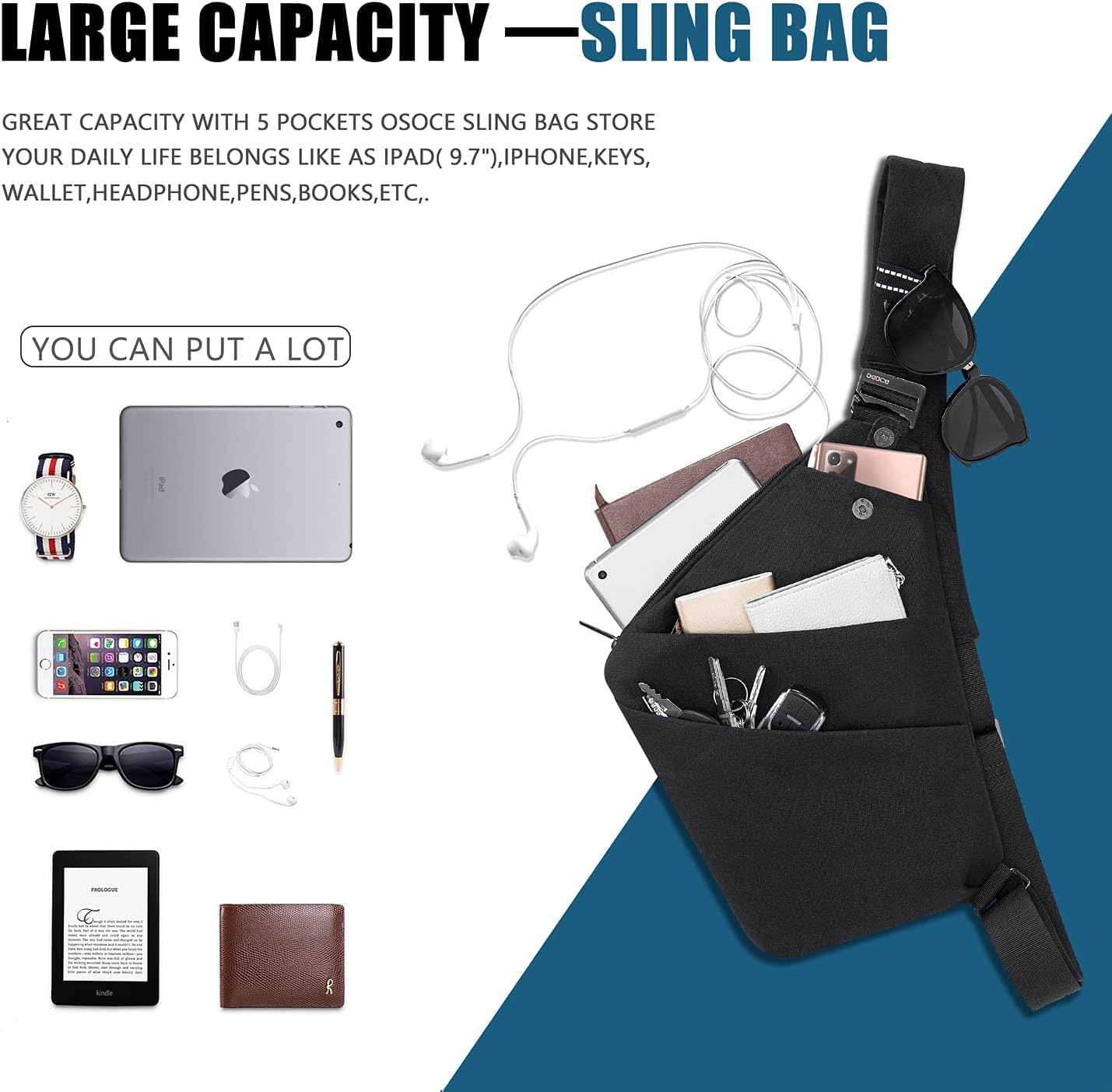 Men's Anti-Theft Sling Bag - Travel & Casual Crossbody Shoulder Bag