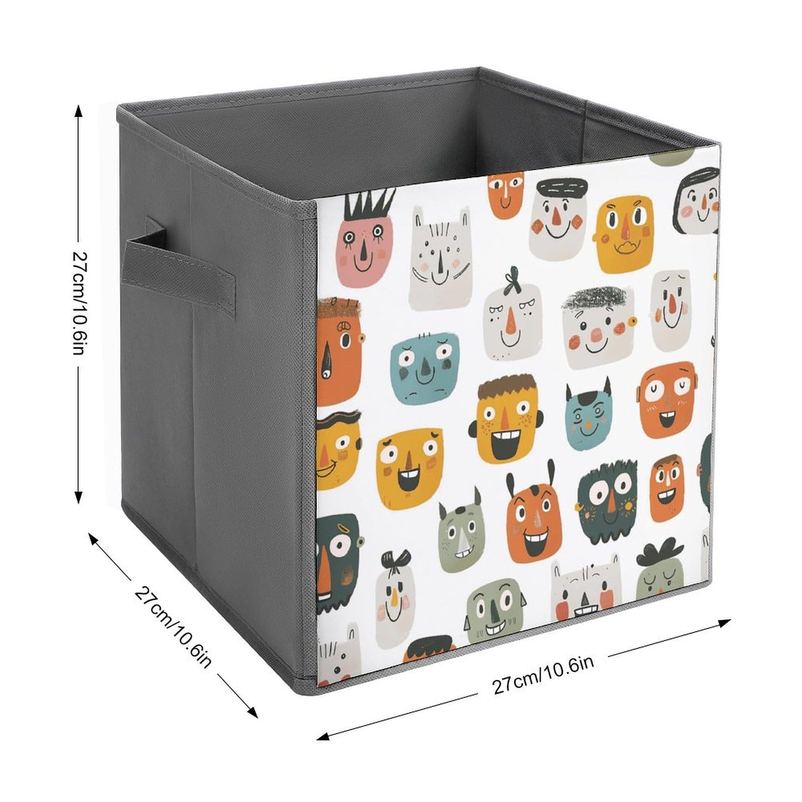 Cartoon Face Pattern Foldable Storage Box - Large Capacity Foldable Turnover Organizer for Bedroom, Closet, and Kids' Toy Storage | Space-Saving Home Organization Solution