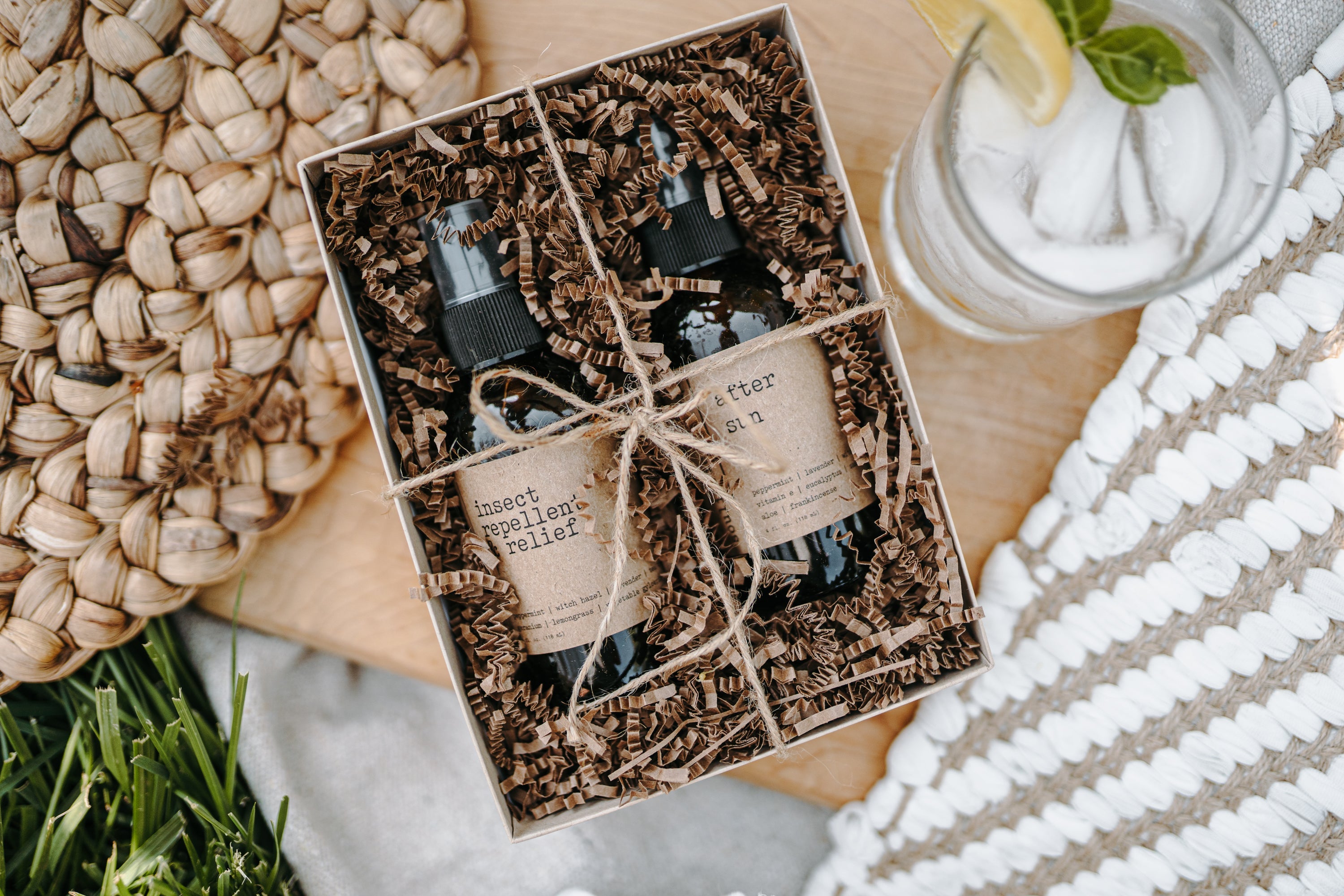 Natural After Sun Lotion & DEET-Free Bug Spray Gift Set for Summer - Soothing Sunburn Relief & Mosquito Protection for Outdoor Activities, Travel, and Beach Days