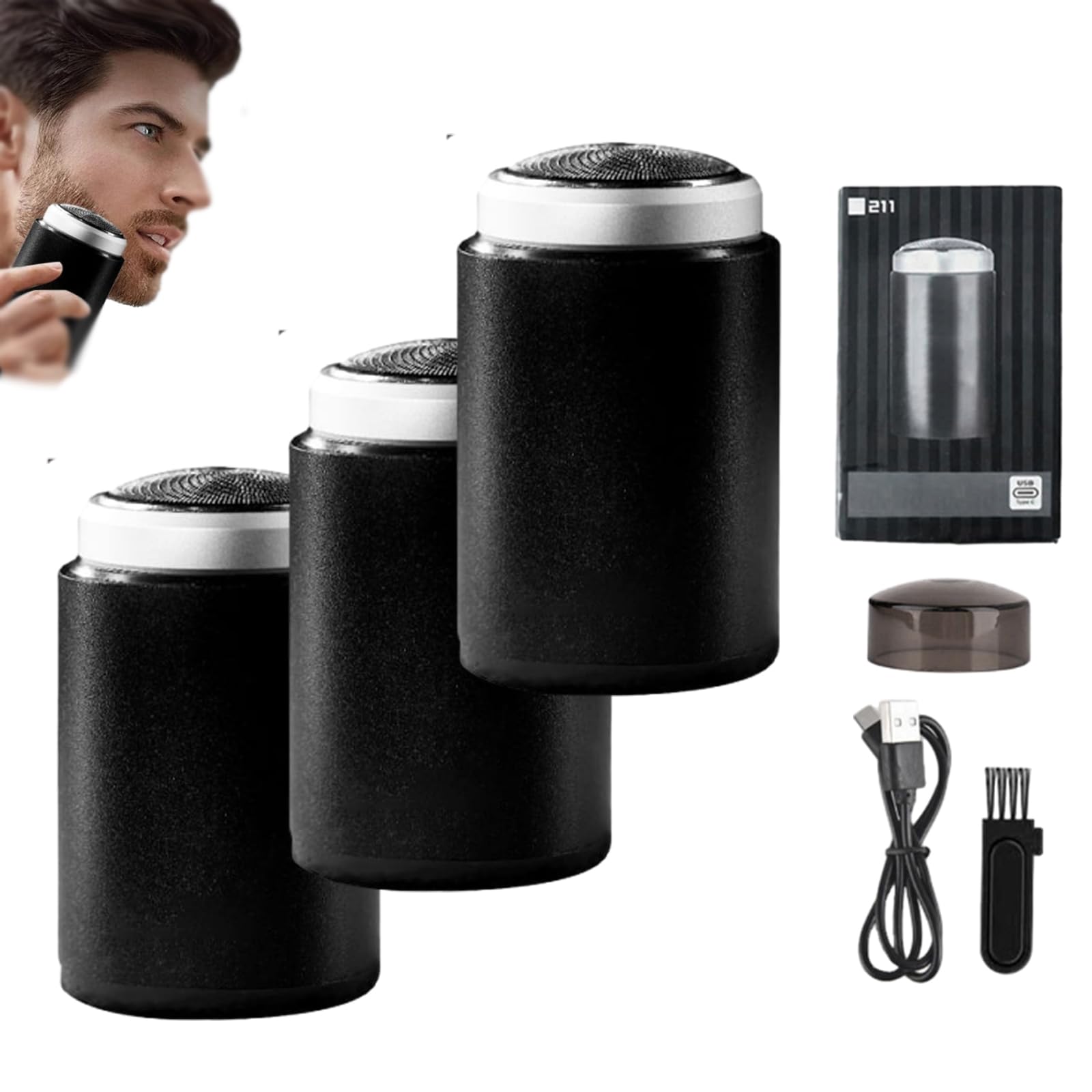 2024 Newest Unisex Mini Portable Electric Shaver - 2-in-1 Rechargeable Waterproof Travel Razor for Men & Women | Perfect for Business Trips, Gym, and On-the-Go Grooming (3-Pack Set)