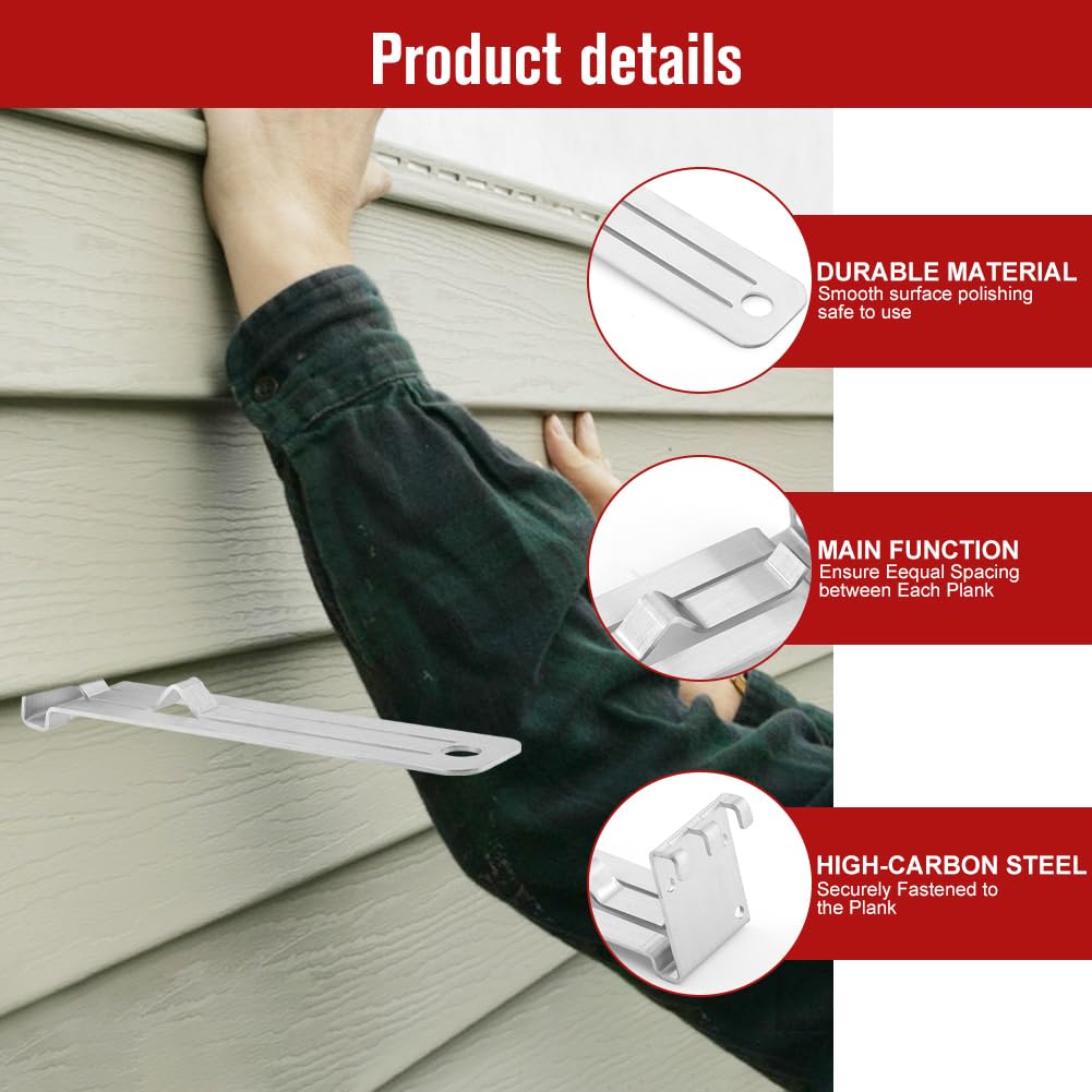 2-Piece Stainless Steel Siding Gauge Tool Set for 5/16-Inch Fiber Cement Board Installation - Durable Silver Siding Measurement Tool for Professional Contractors & DIY Home Improvement Projects