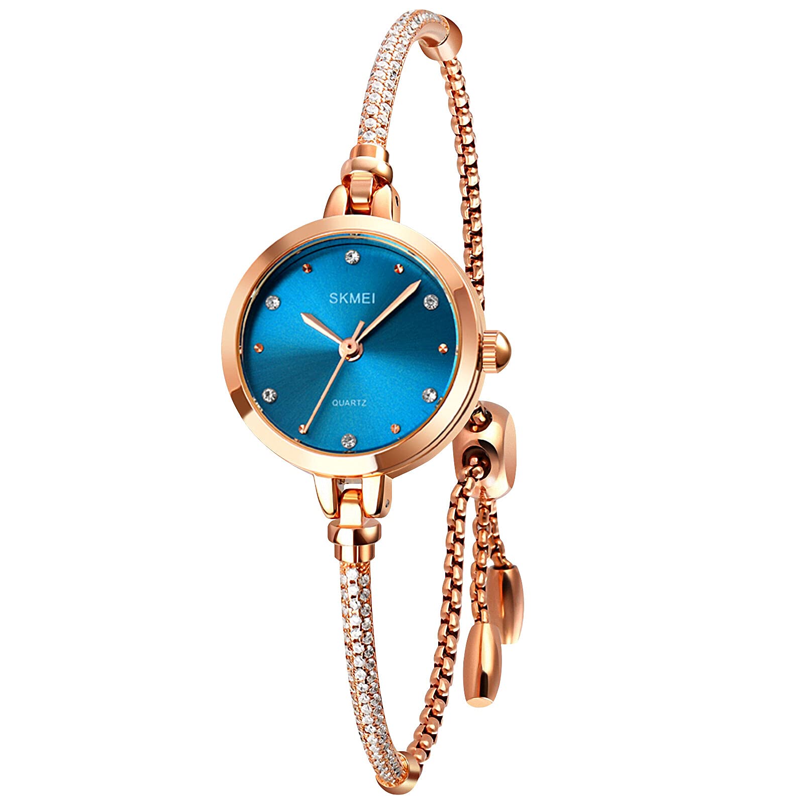 SKMEI Women's Fashion Quartz Wrist Watch - Slim Crystal-Accented Design for Everyday Wear & Special Occasions