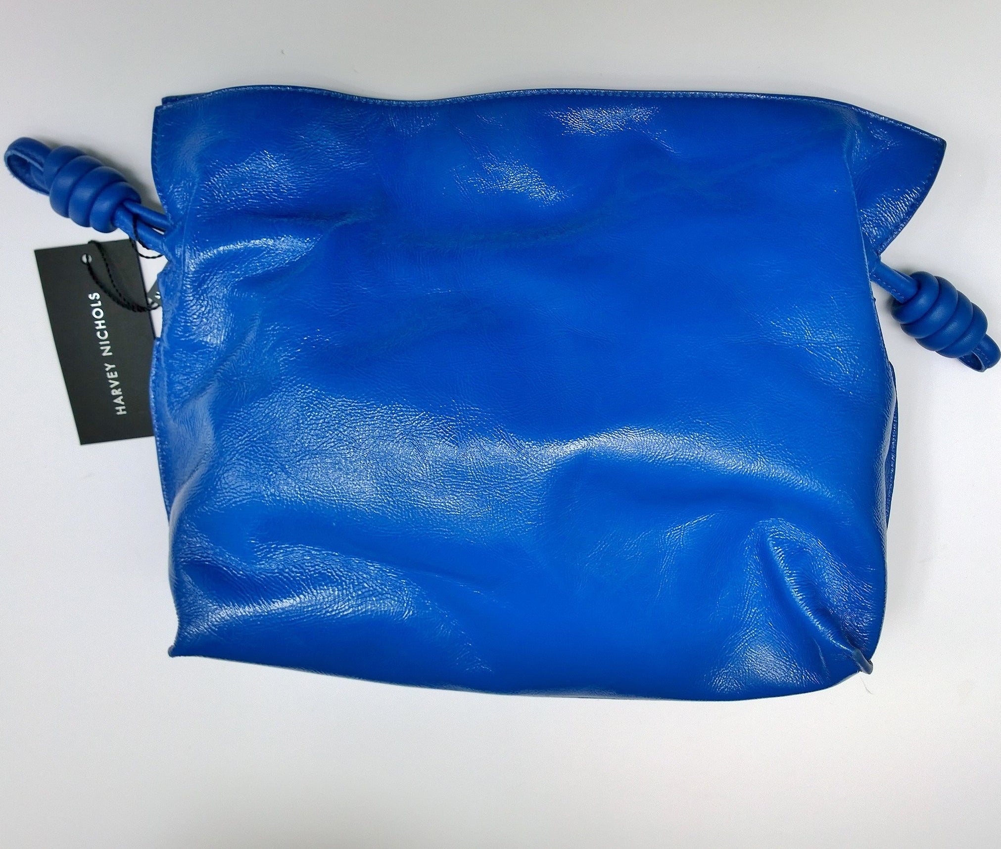 Loewe Flamenco Medium Blue Patent Leather Crossbody Bag with Strap - Stylish Clutch Handbag for Women | Perfect for Work, Travel & Evening Events