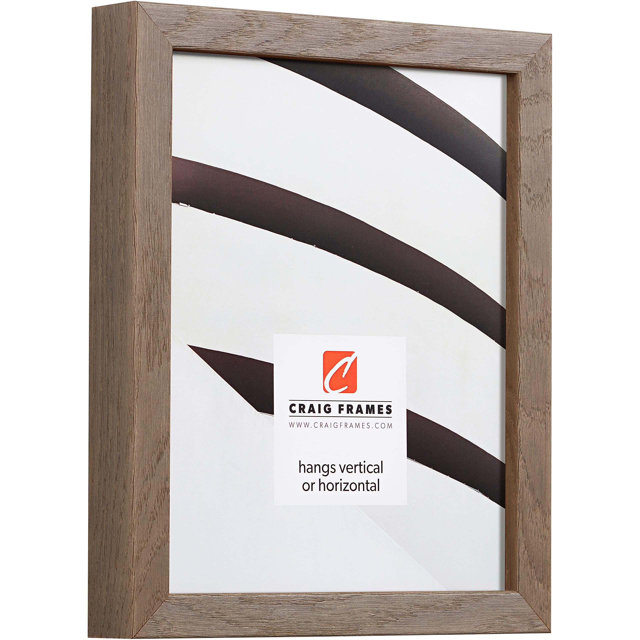 Craig Frames Farmhouse Essentials 4x6 Inch Tall Picture Frame Set of 4 - Brown & Grey Wooden Photo Frames for Wall Decor, Living Room, Bedroom & Office Display