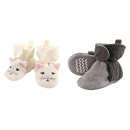 Hudson Baby Fleece Booties 2-Pack, Kitty Gray 18-24M - Cozy Winter Footwear