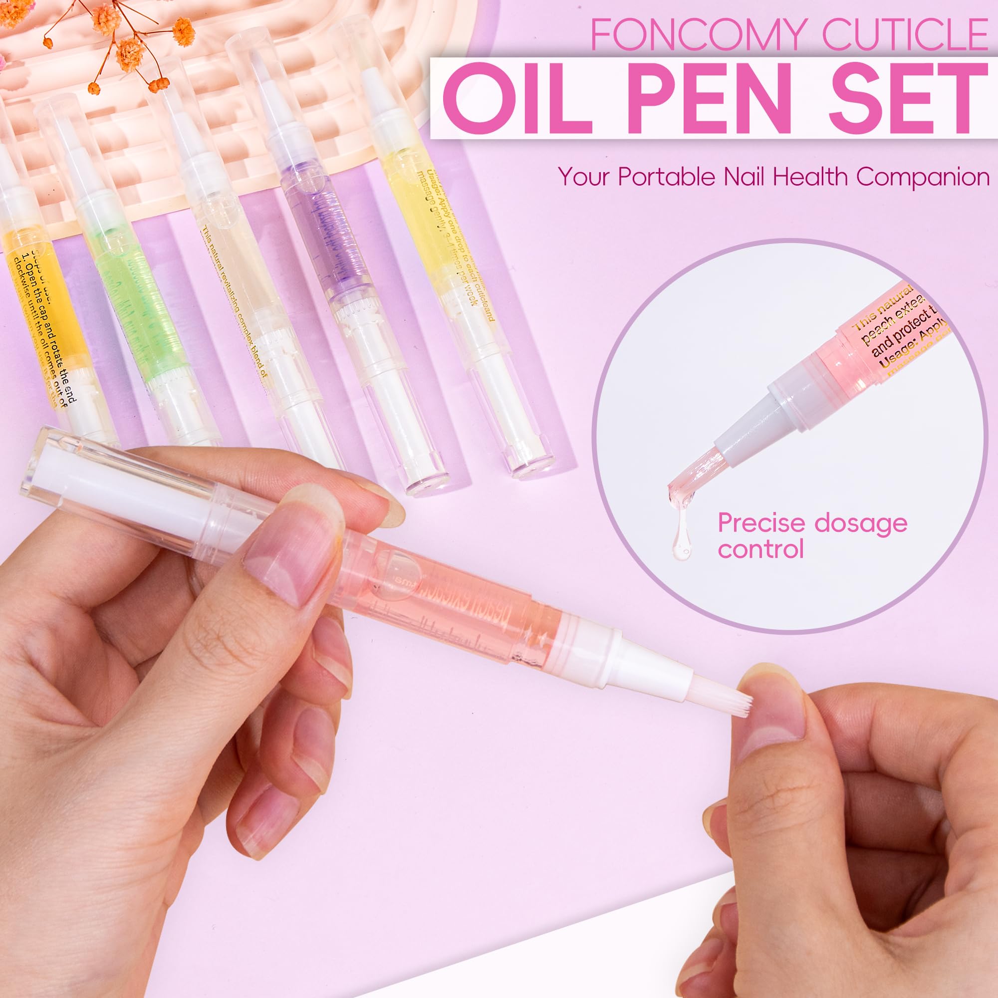 2PCS Cuticle Oil Pen for Nails - Nail Care Oil Pen with Nail File - Moisturizing Cuticle Treatment to Prevent Dryness, Cracking & Hangnails - Deep Nourishment (Lily & Aloe Flavor) - Perfect for At-Home Manicures & Professional Nail Salons