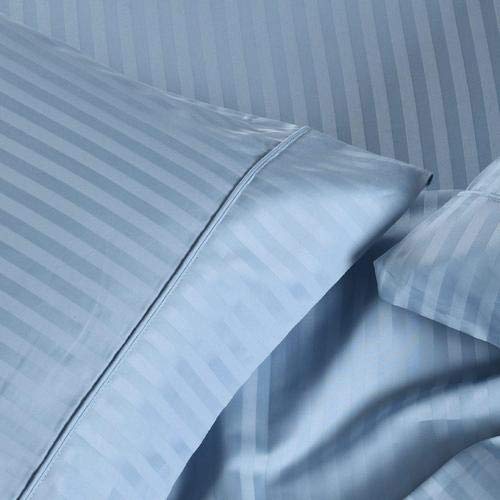 Premium 650 Thread Count Stripe Pillowcase Set (2-Pack) - Soft & Easy Care Standard Size Bedding - Perfect for Guest Rooms, Hotels, and Cozy Home Decor