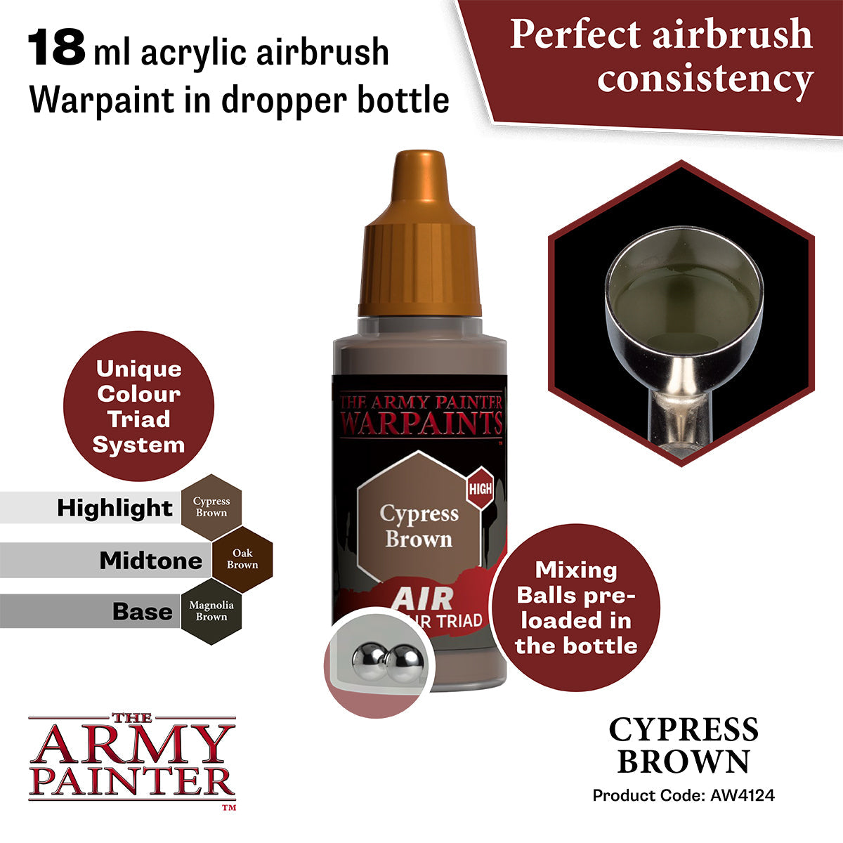 Warpaints Air: Premium Cypress Brown Watercolor Paint Set for Artists - Perfect for Canvas, Paper & DIY Craft Projects
