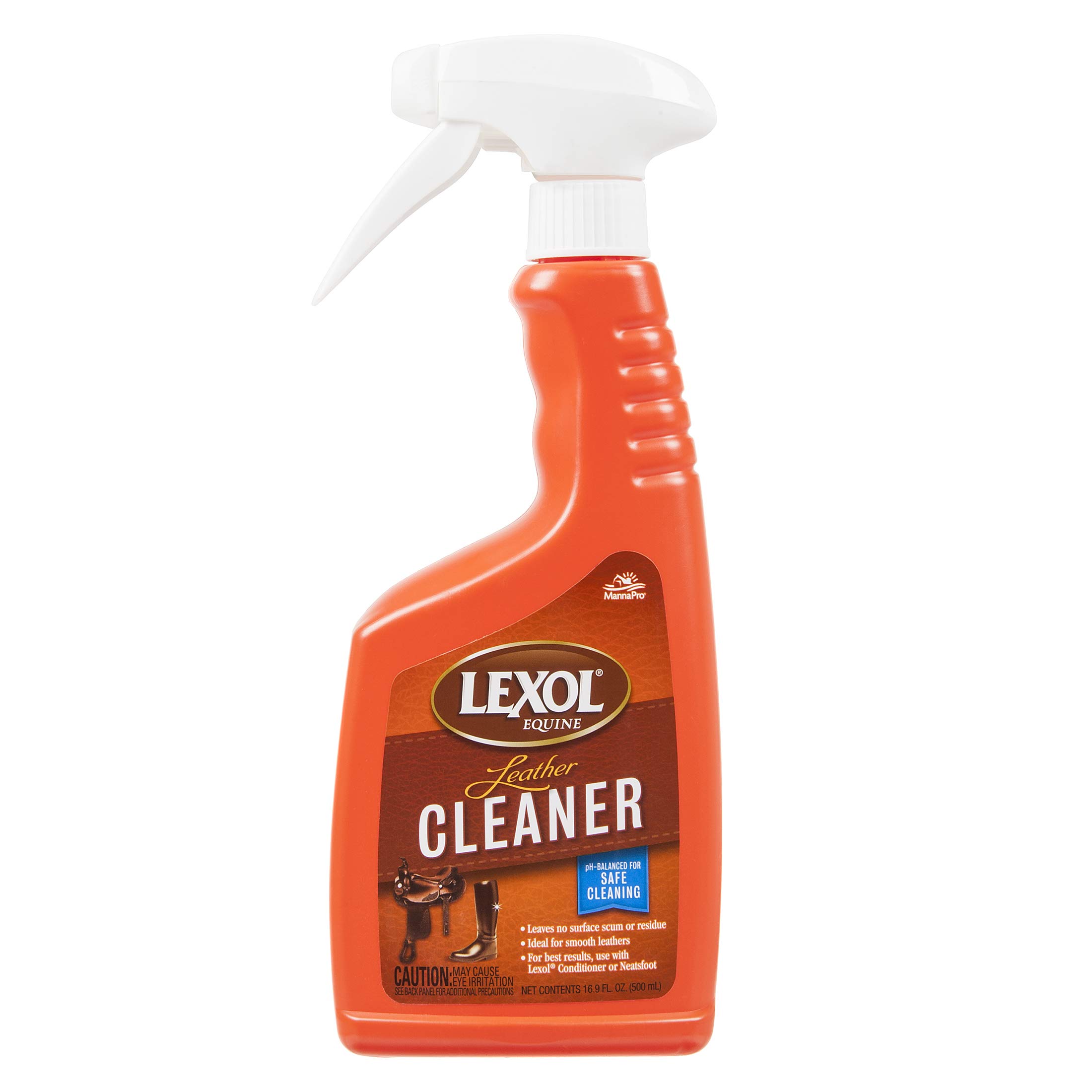 Manna Pro Lexol Leather Cleaner & Conditioner - 16.9 oz | Safe for Car Seats, Furniture, Jackets & Bags | Premium Leather Care Supplies